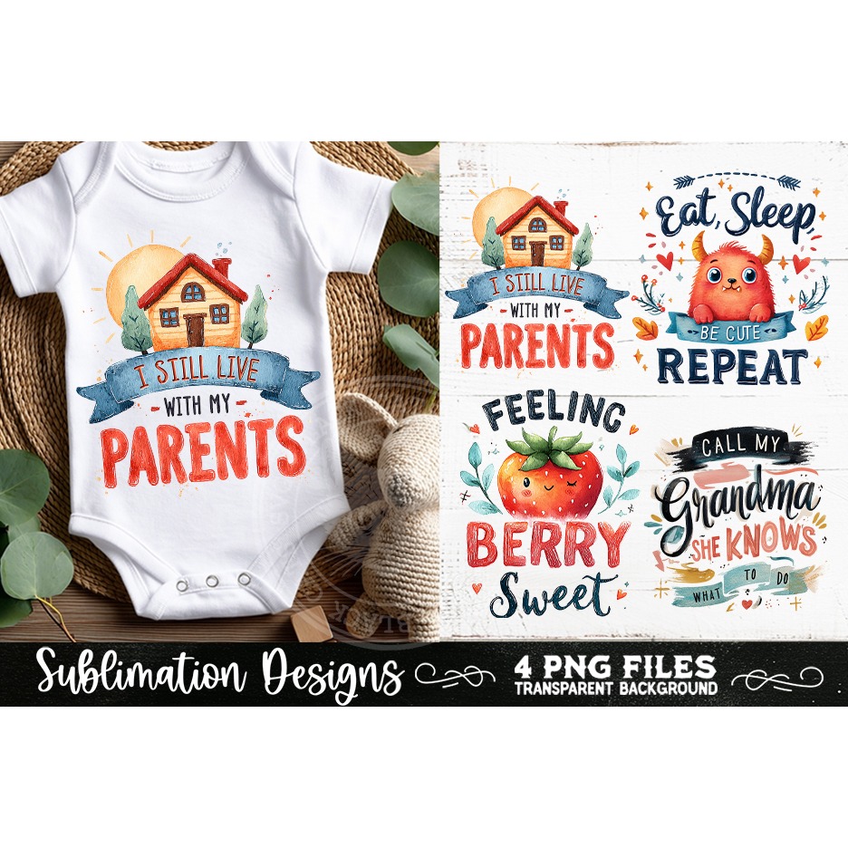 Cute Baby Quotes PNG Sublimation 4 Designs 7