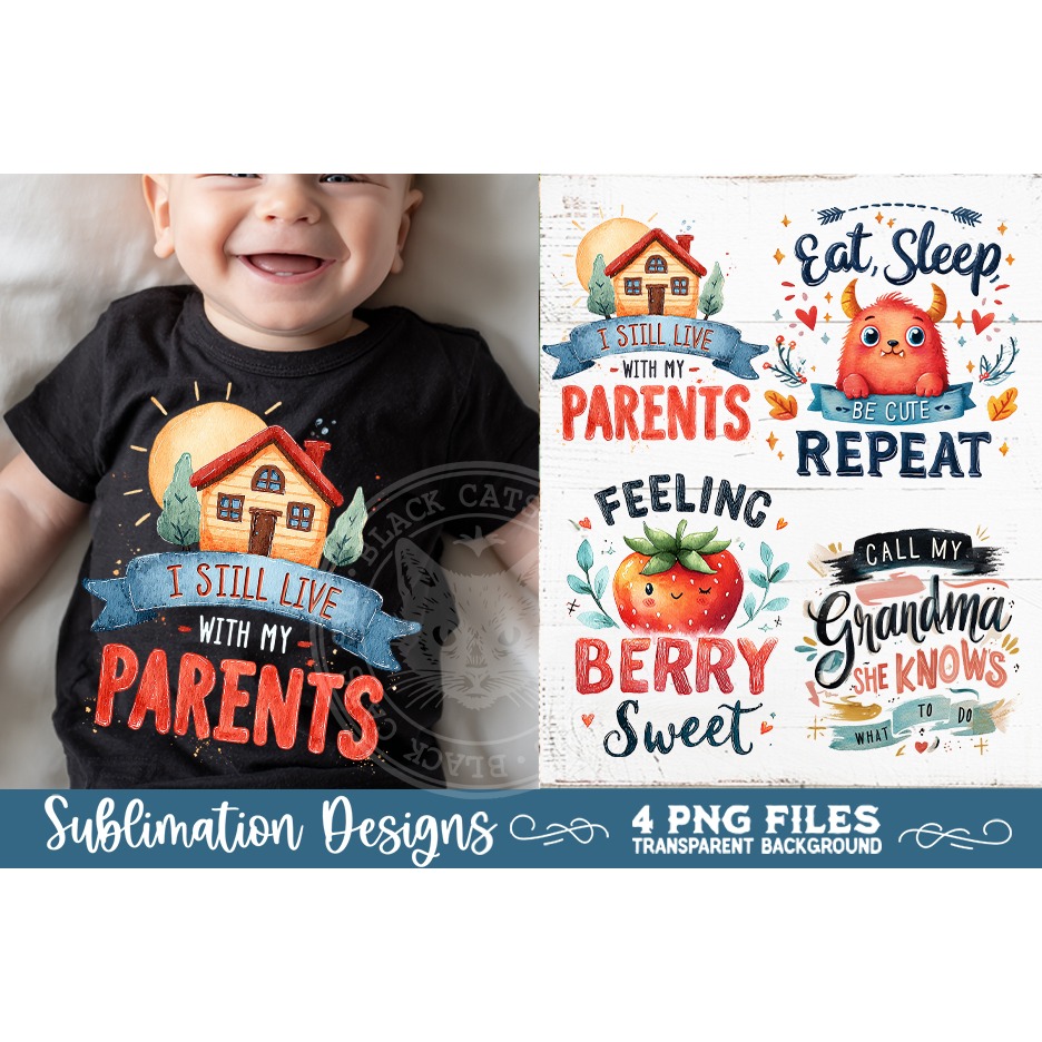 Cute Baby Quotes PNG Sublimation 4 Designs 8