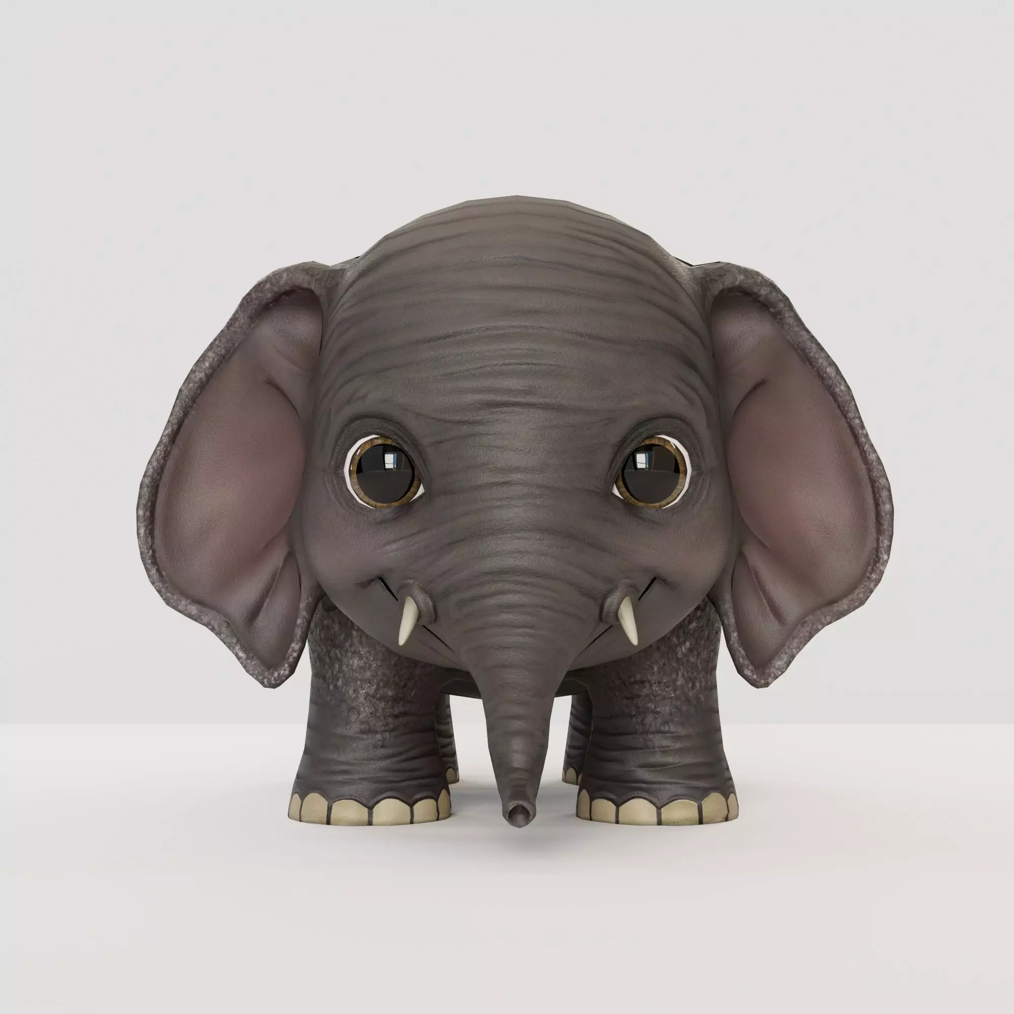 Cute cartoon elephant Free low-poly 3D model