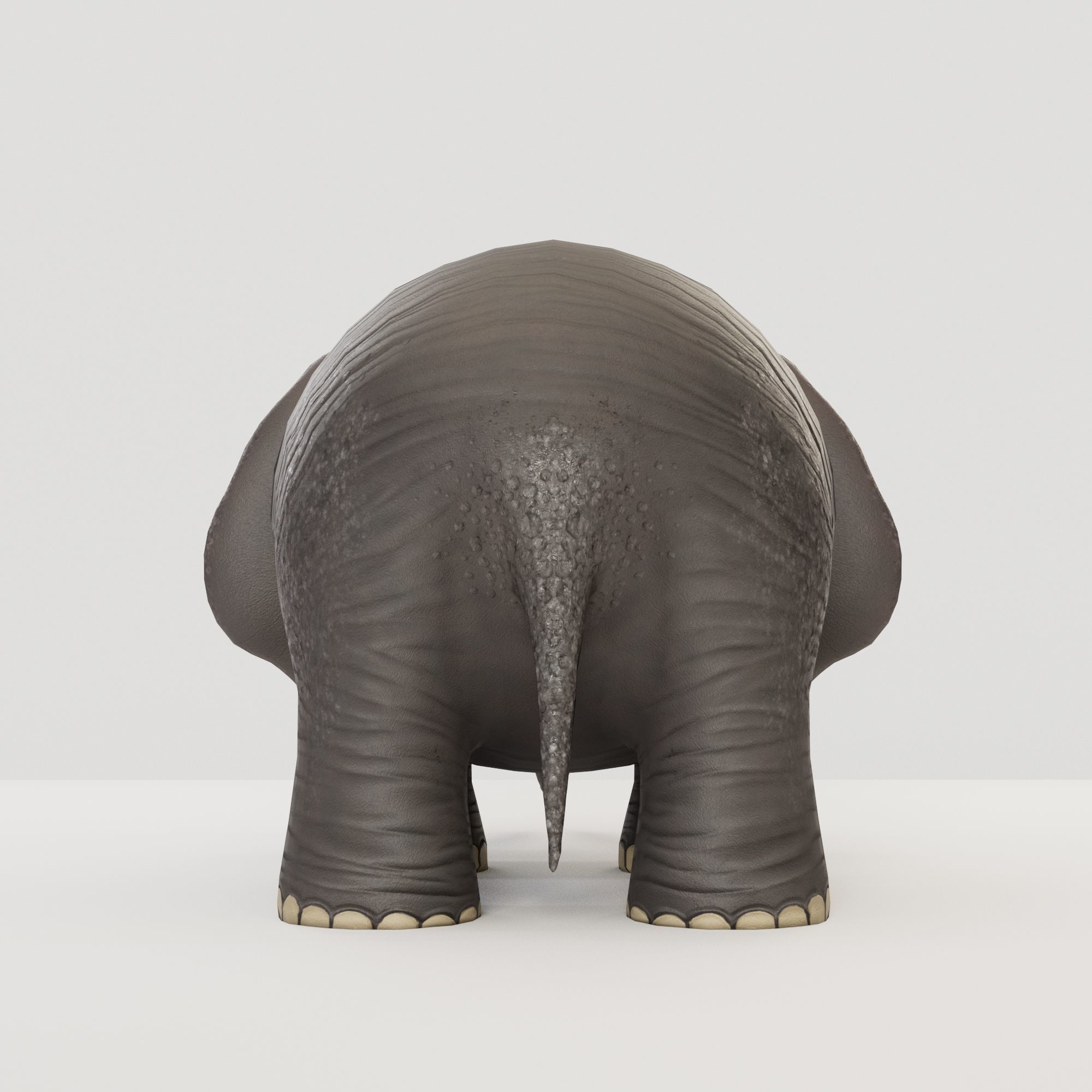 Cute cartoon elephant Free low-poly 3D model 4