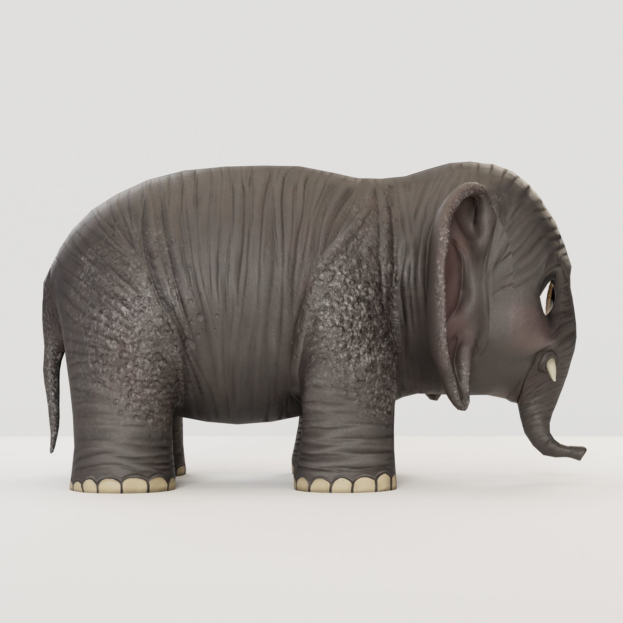 Cute cartoon elephant Free low-poly 3D model 5