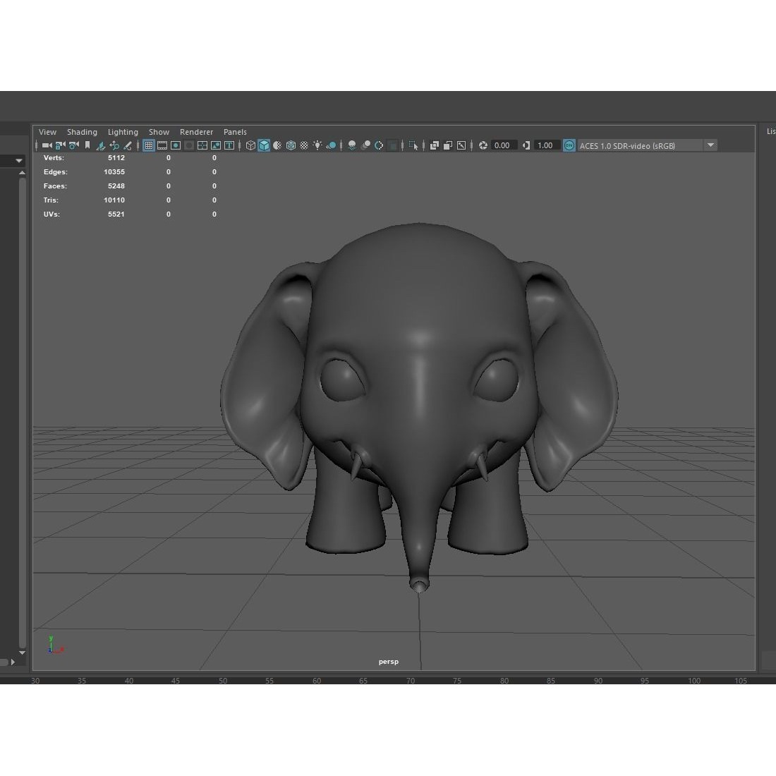 Cute cartoon elephant Free low-poly 3D model 10