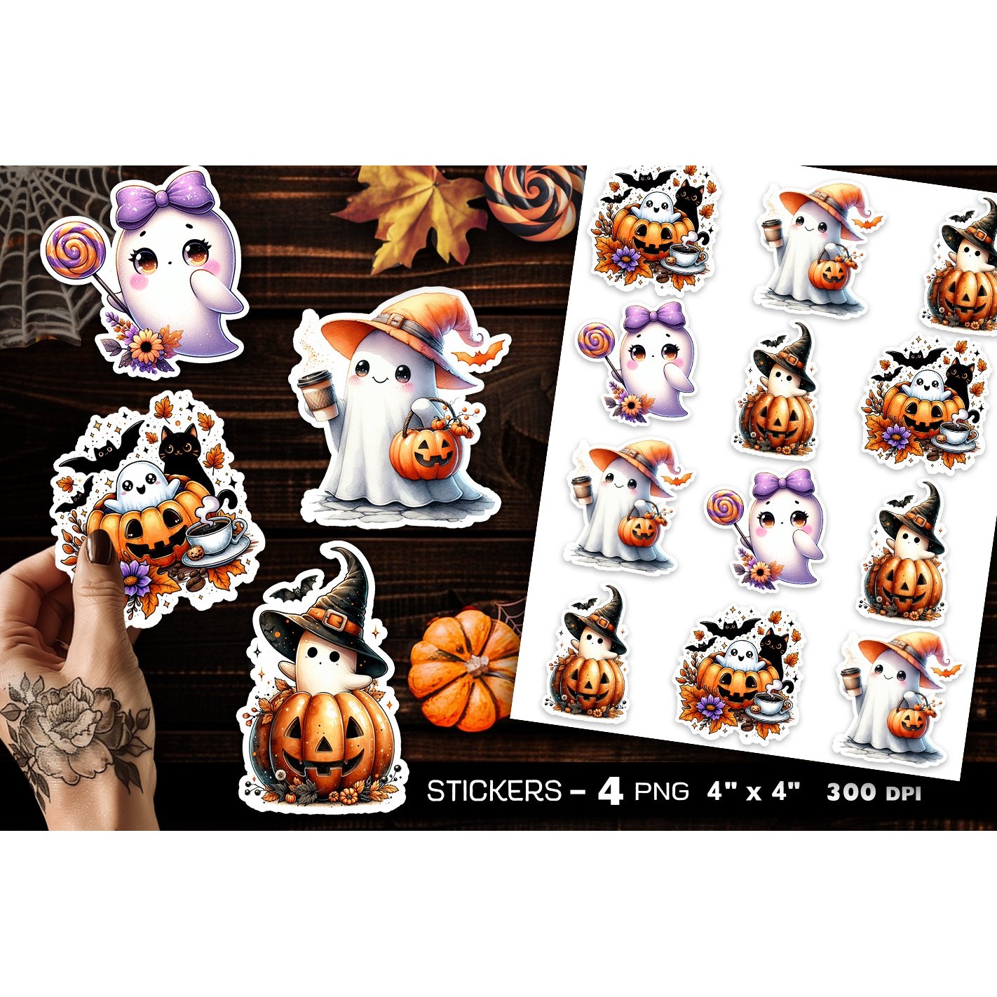 Cute ghosts stickers, Pink Halloween ghost, Sticker Printabl (3)