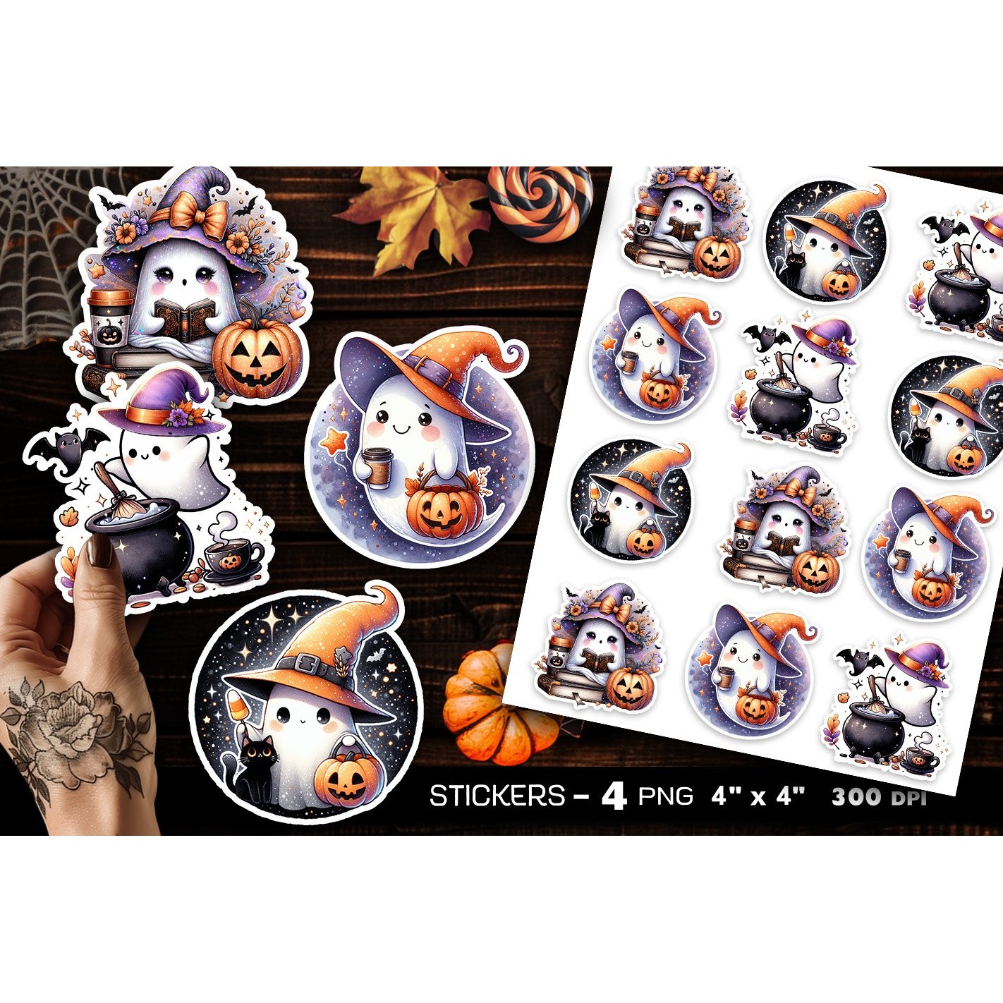 Cute ghosts stickers, Pink Halloween ghost, Sticker Printabl (4)