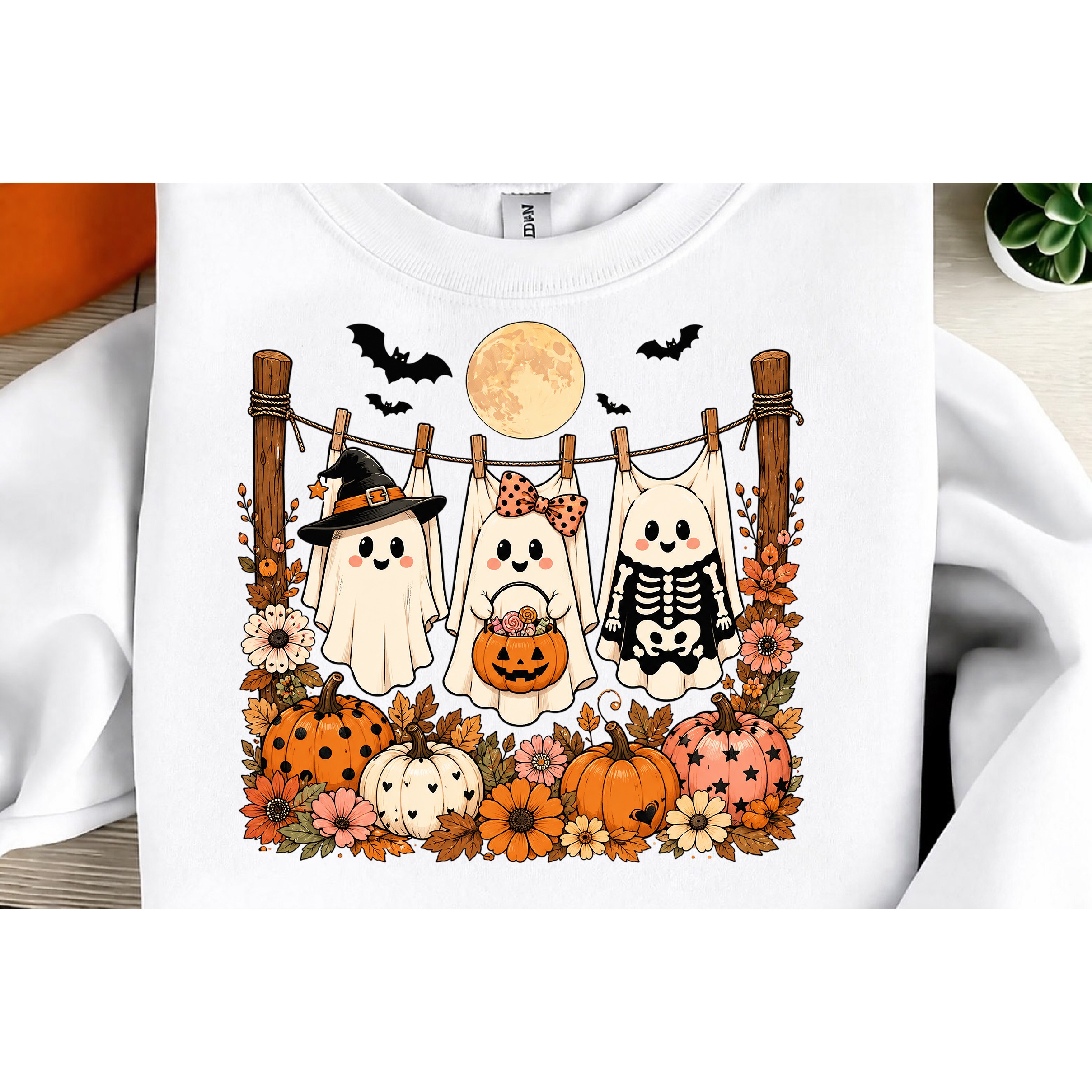 Cute Hanging Ghost Halloween Fall PNG