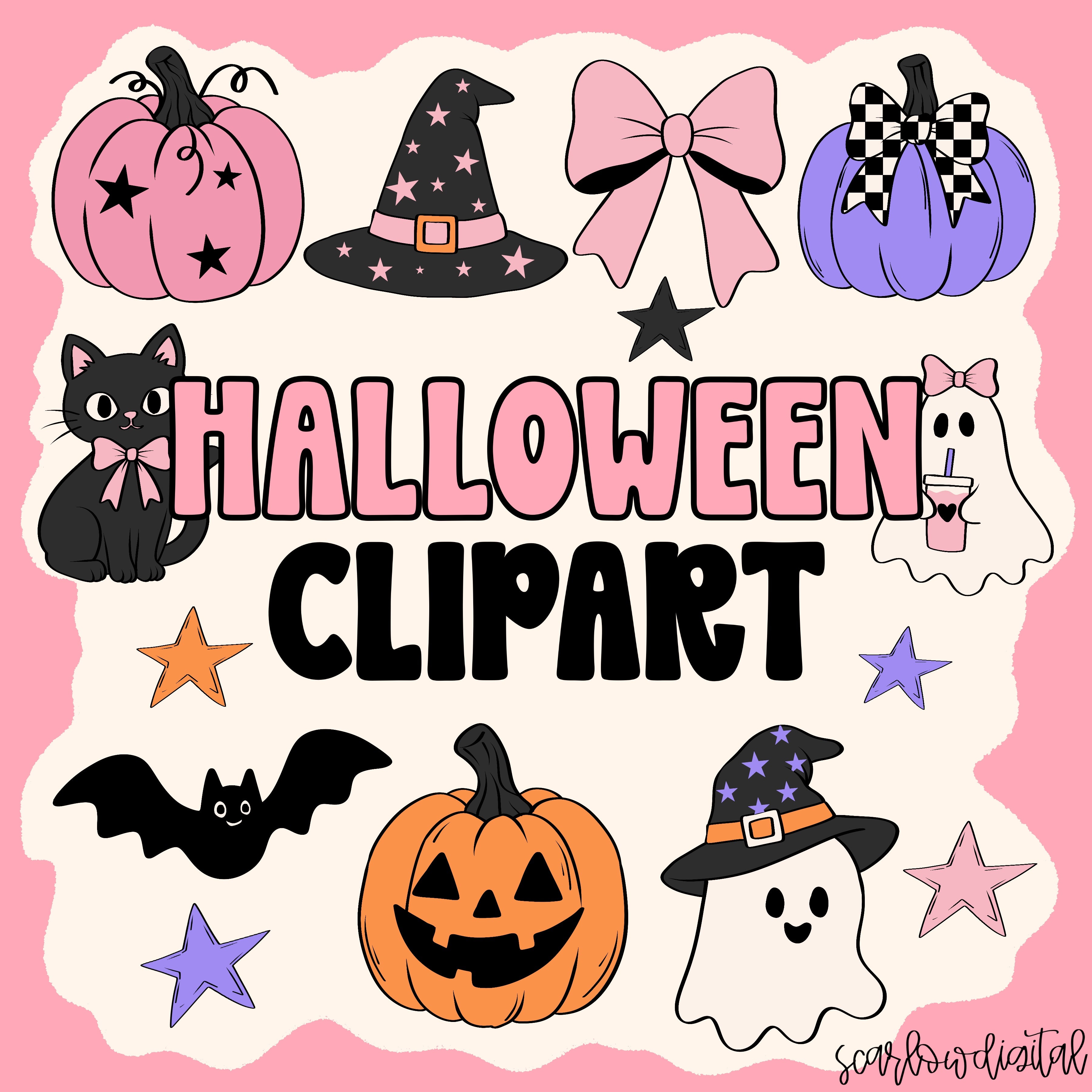 Cute Spooky Halloween Clipart PNGs