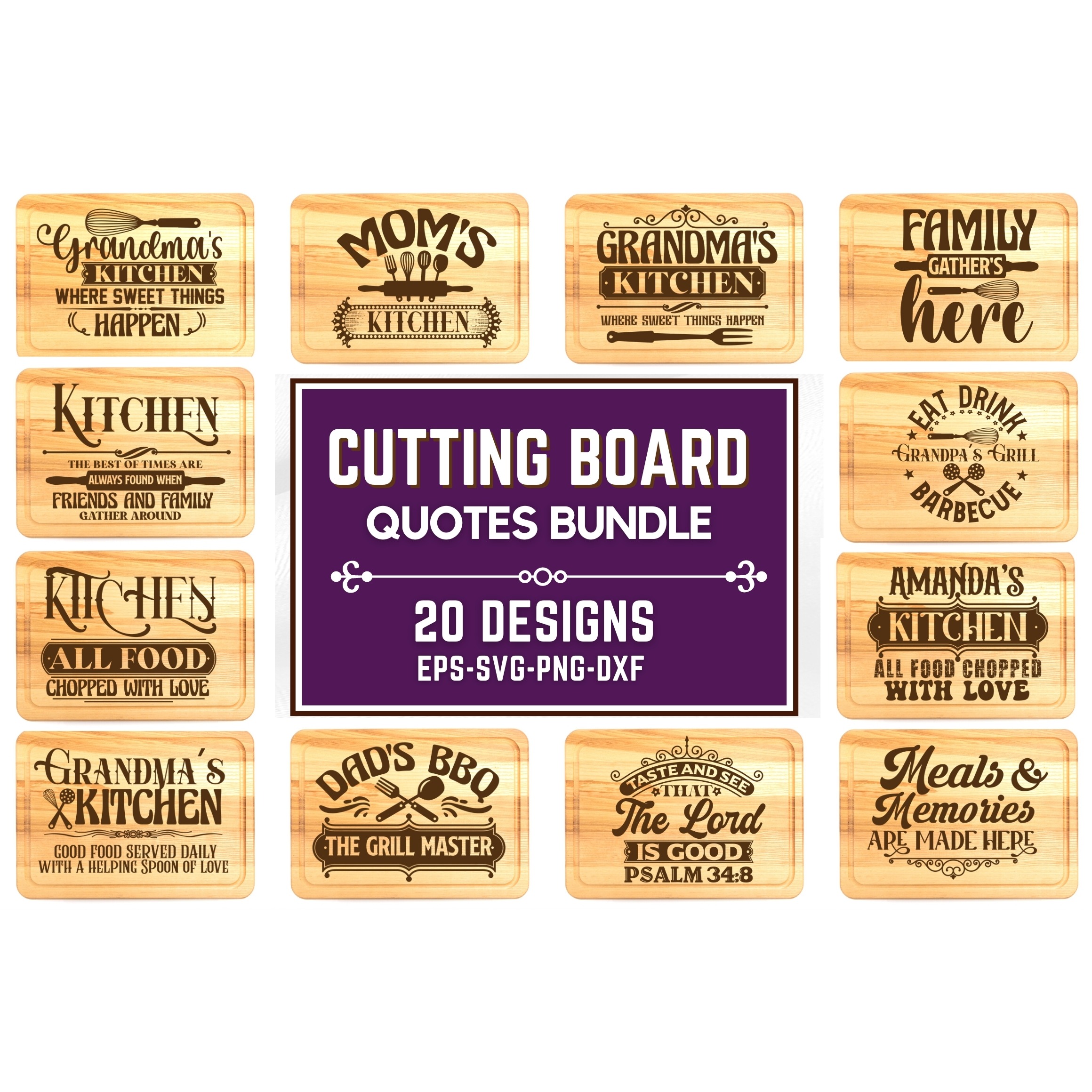 Cutting Board SVG Bundle 2