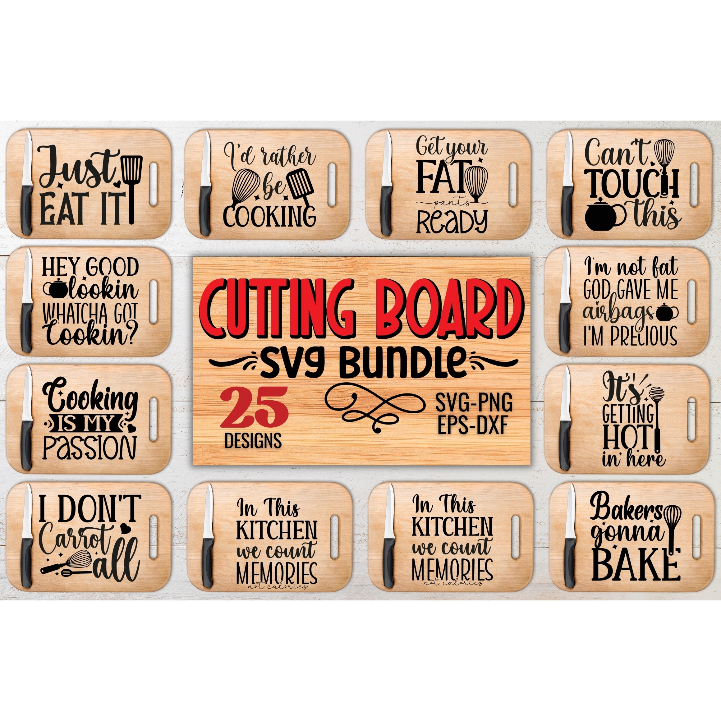 Cutting Board SVG Bundle (4)