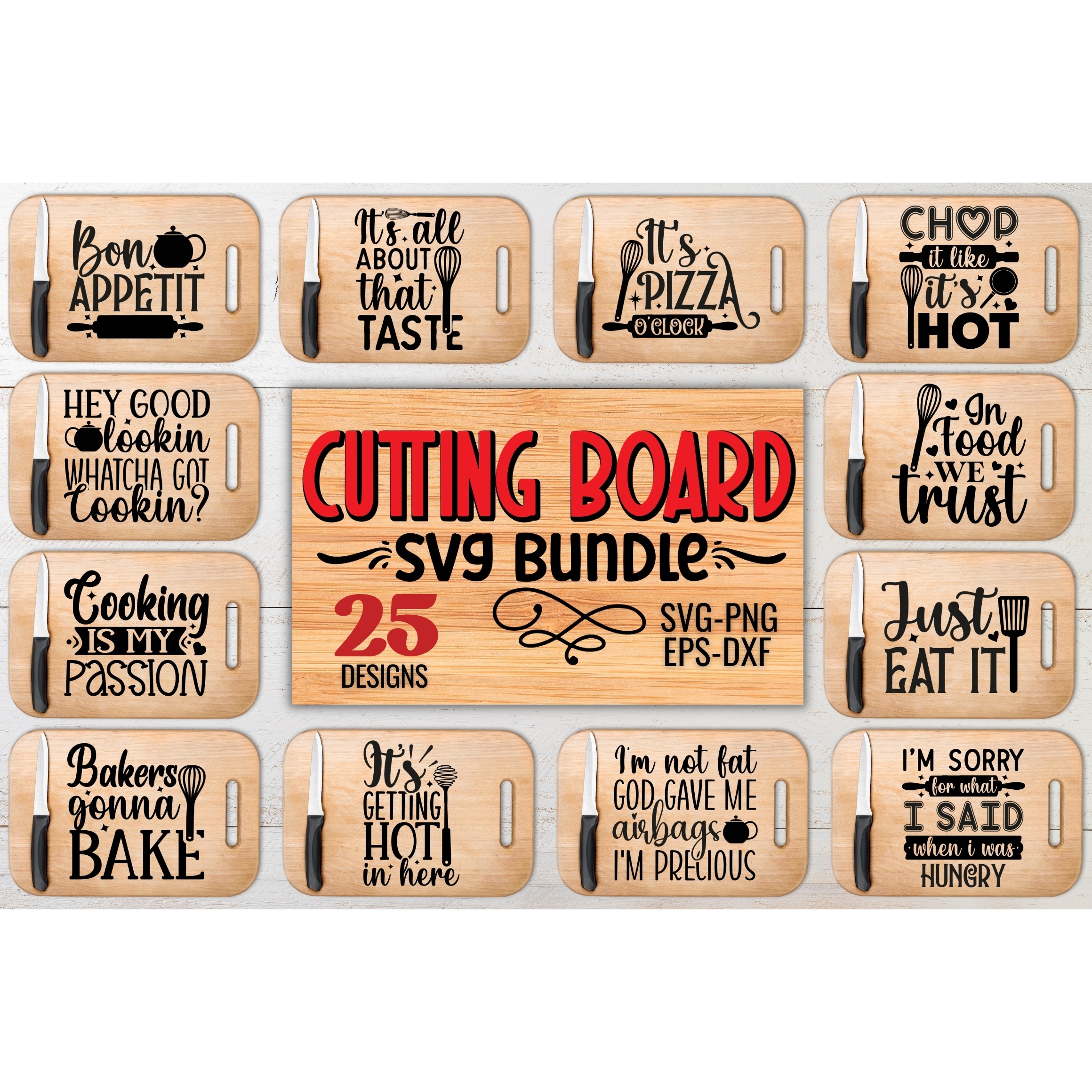 Cutting Board SVG Bundle (4) 2