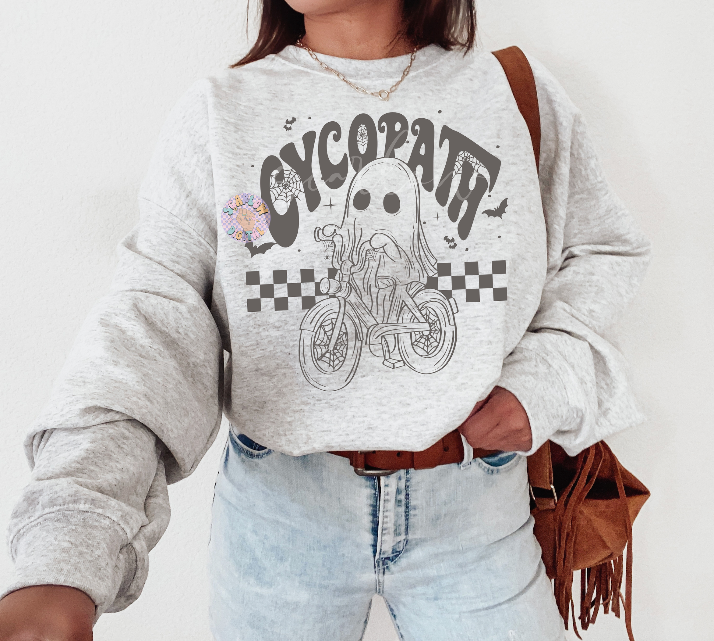 Cycopath PNG-Halloween Sublimation Digital Design Download-bicycle png, ghost png, spooky season png, vintage png, trendy halloween png 3