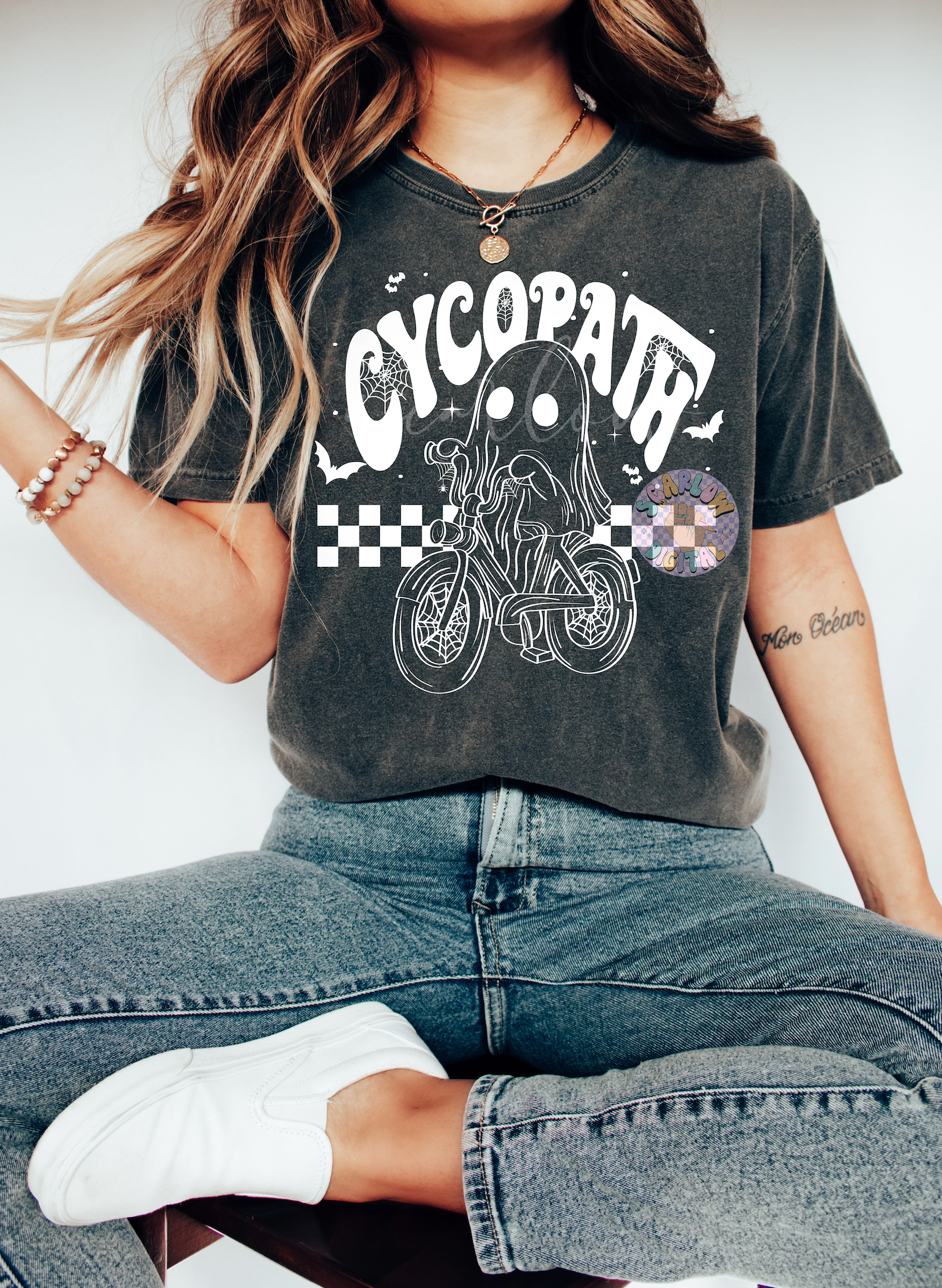 Cycopath PNG-Halloween Sublimation Digital Design Download-bicycle png, ghost png, spooky season png, vintage png, trendy halloween png 4