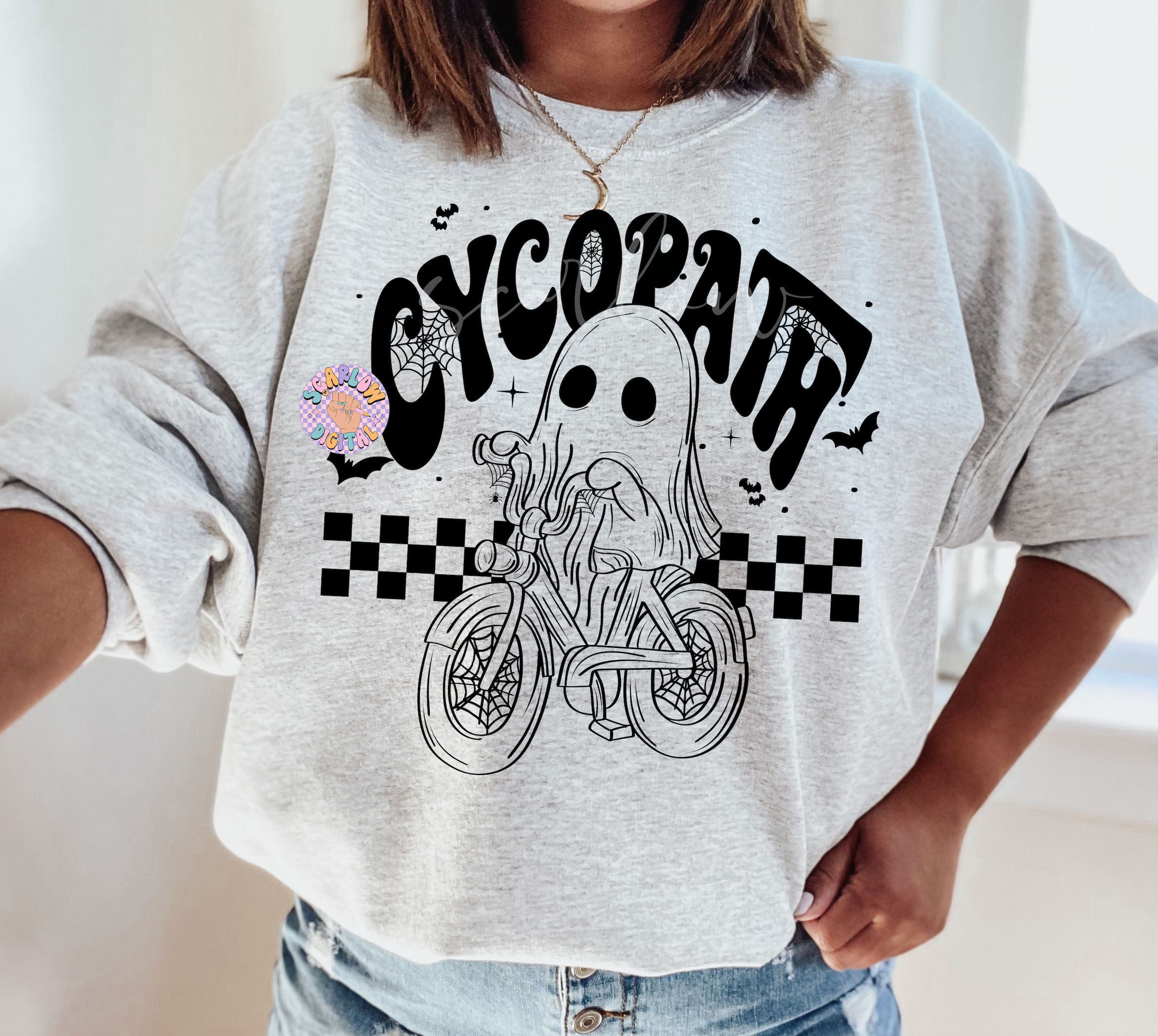 Cycopath PNG-Halloween Sublimation Digital Design Download-bicycle png, ghost png, spooky season png, vintage png, trendy halloween png 5