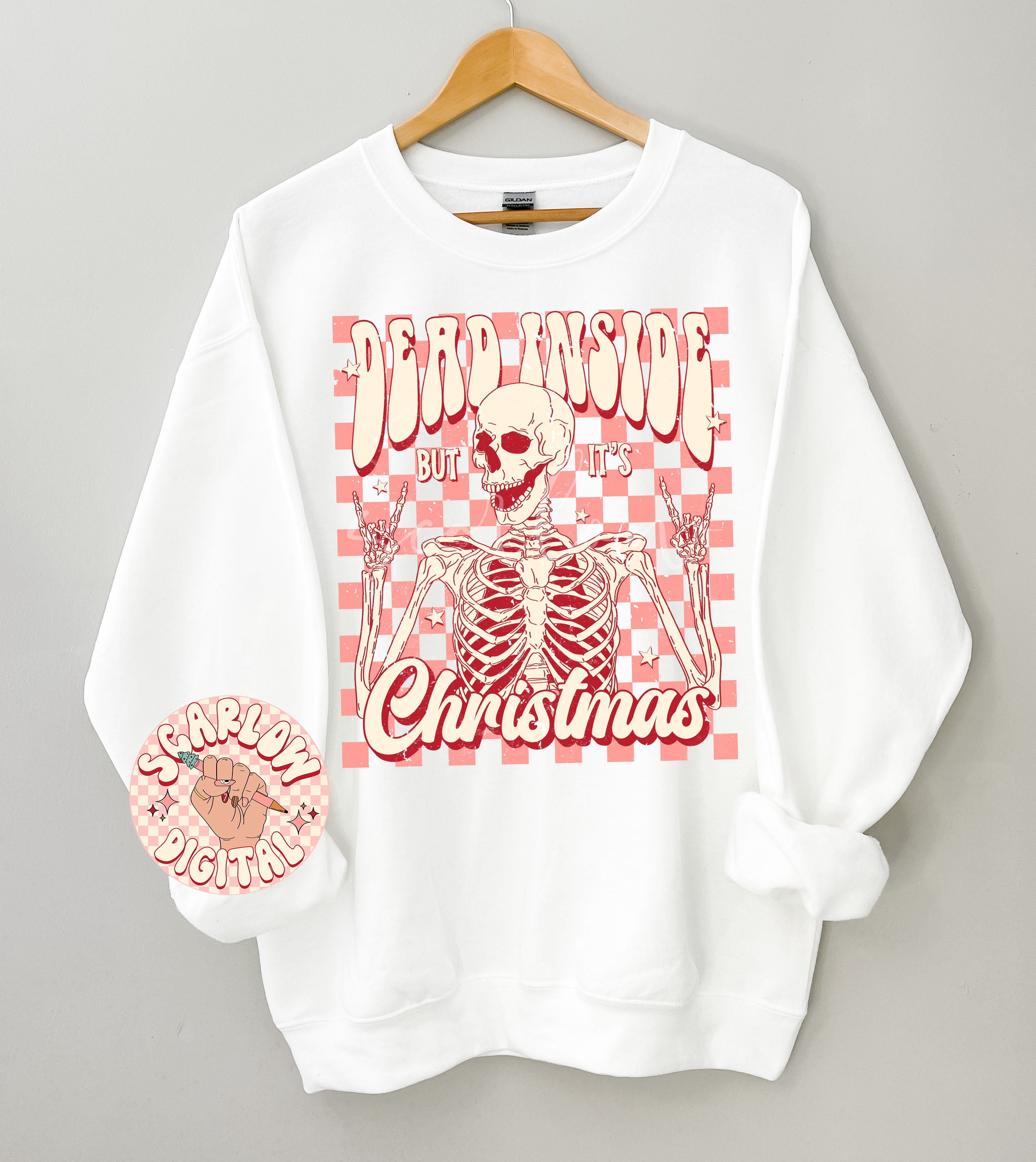 Dead Inside But It's Christmas PNG-Christmas Sublimation Digital Design Download-skeleton png, holidays png, santa claus png, funny png file 4