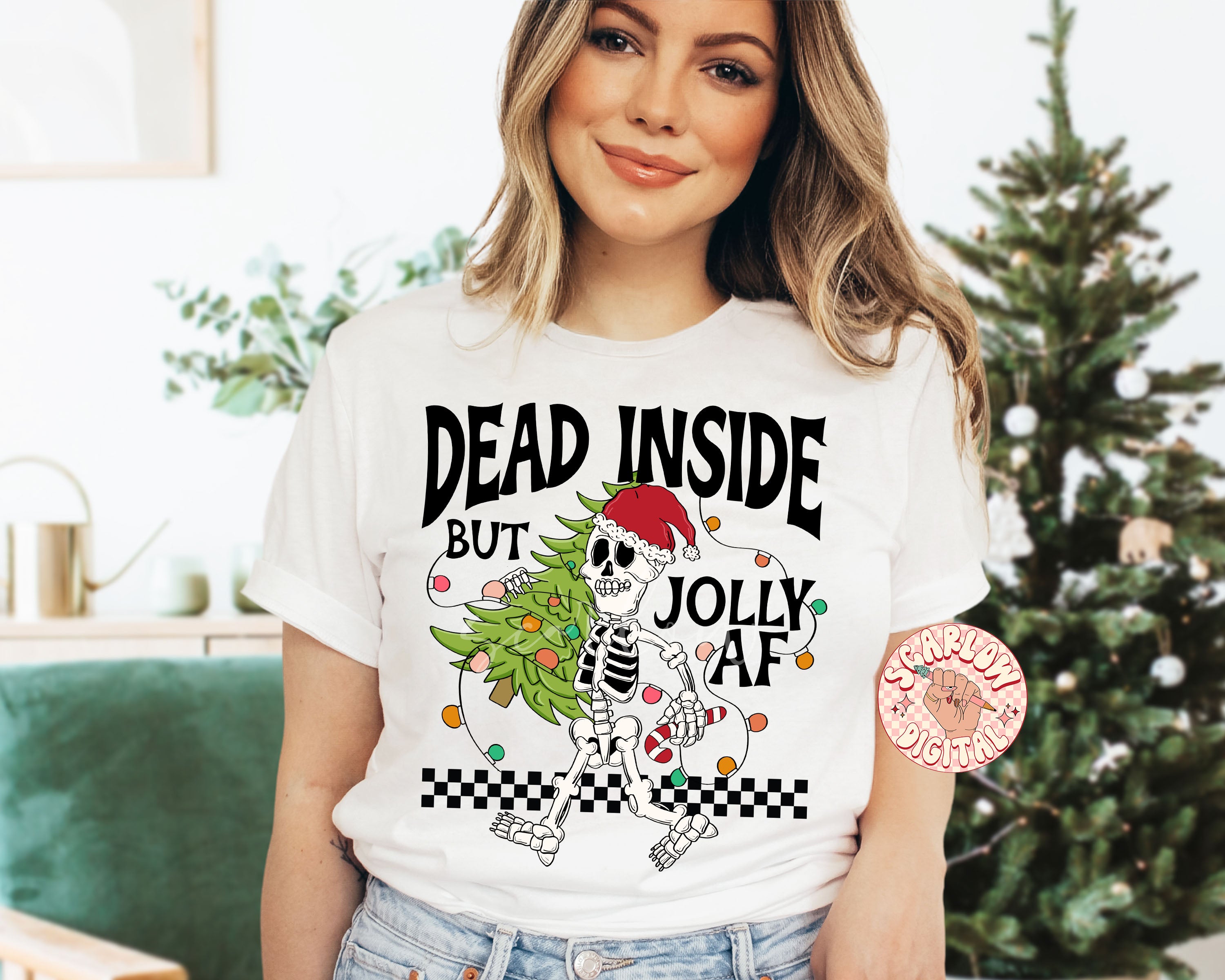 Dead Inside But Jolly AF PNG Digital Design 2