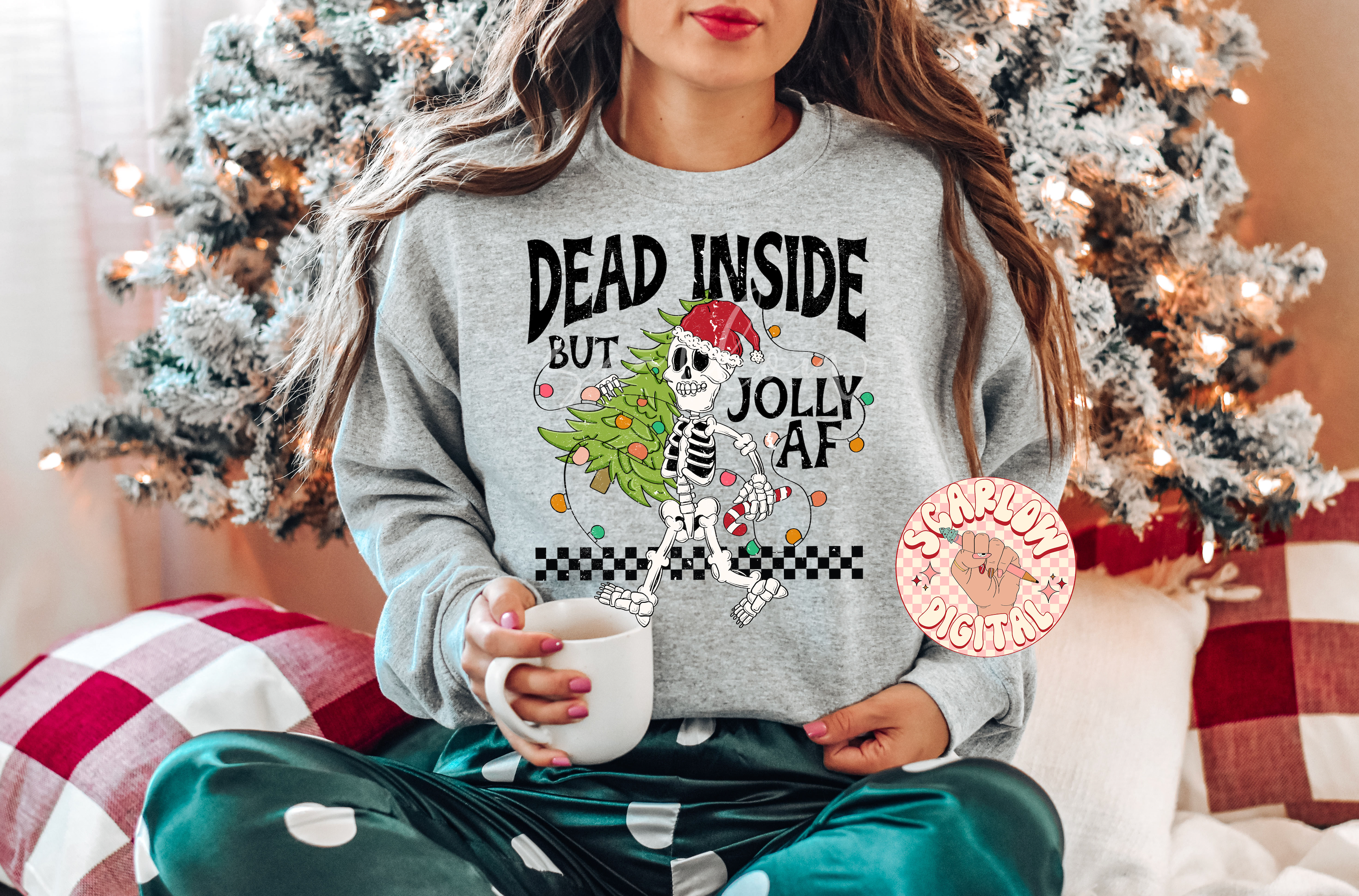 Dead Inside But Jolly AF PNG Digital Design 3