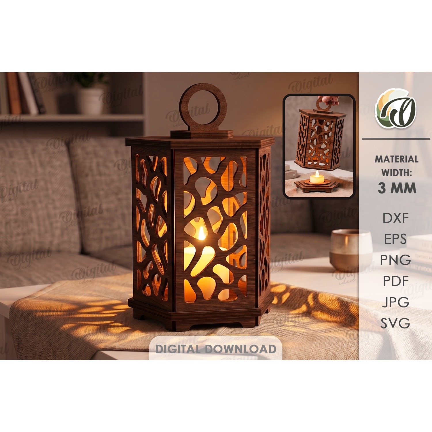 Decorative Lanterns Bundle Laser Cut. Candle Holder SVG 11