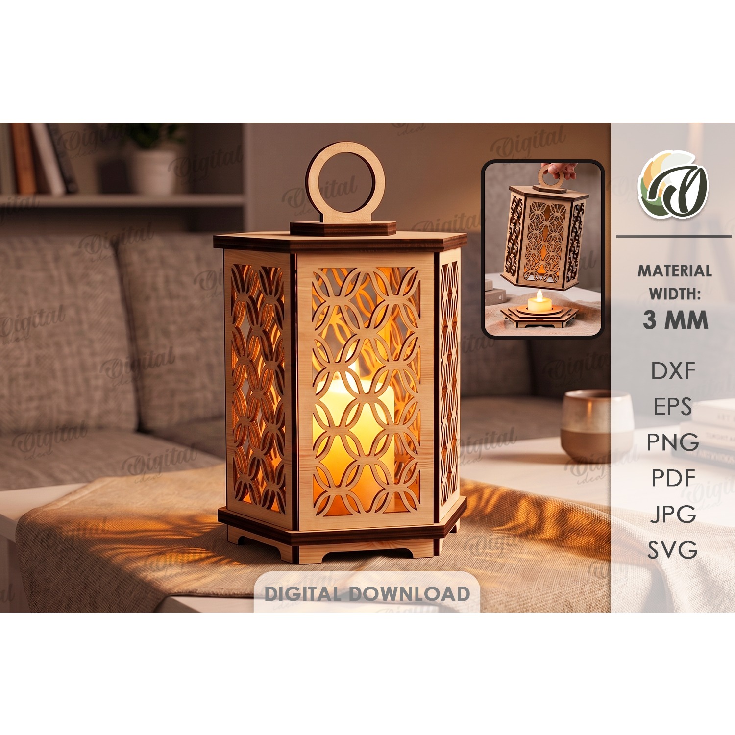 Decorative Lanterns Bundle Laser Cut. Candle Holder SVG 12