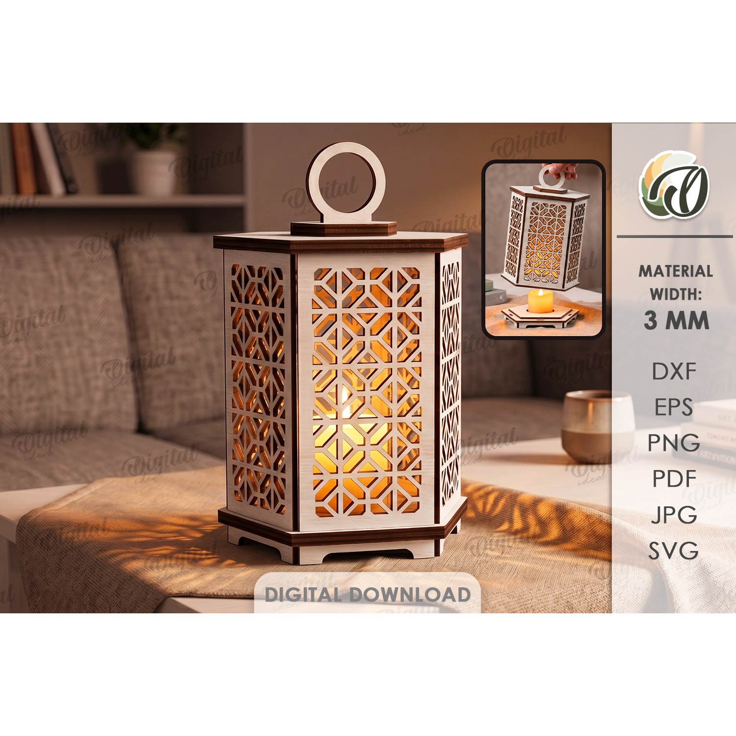 Decorative Lanterns Bundle Laser Cut. Candle Holder SVG 3