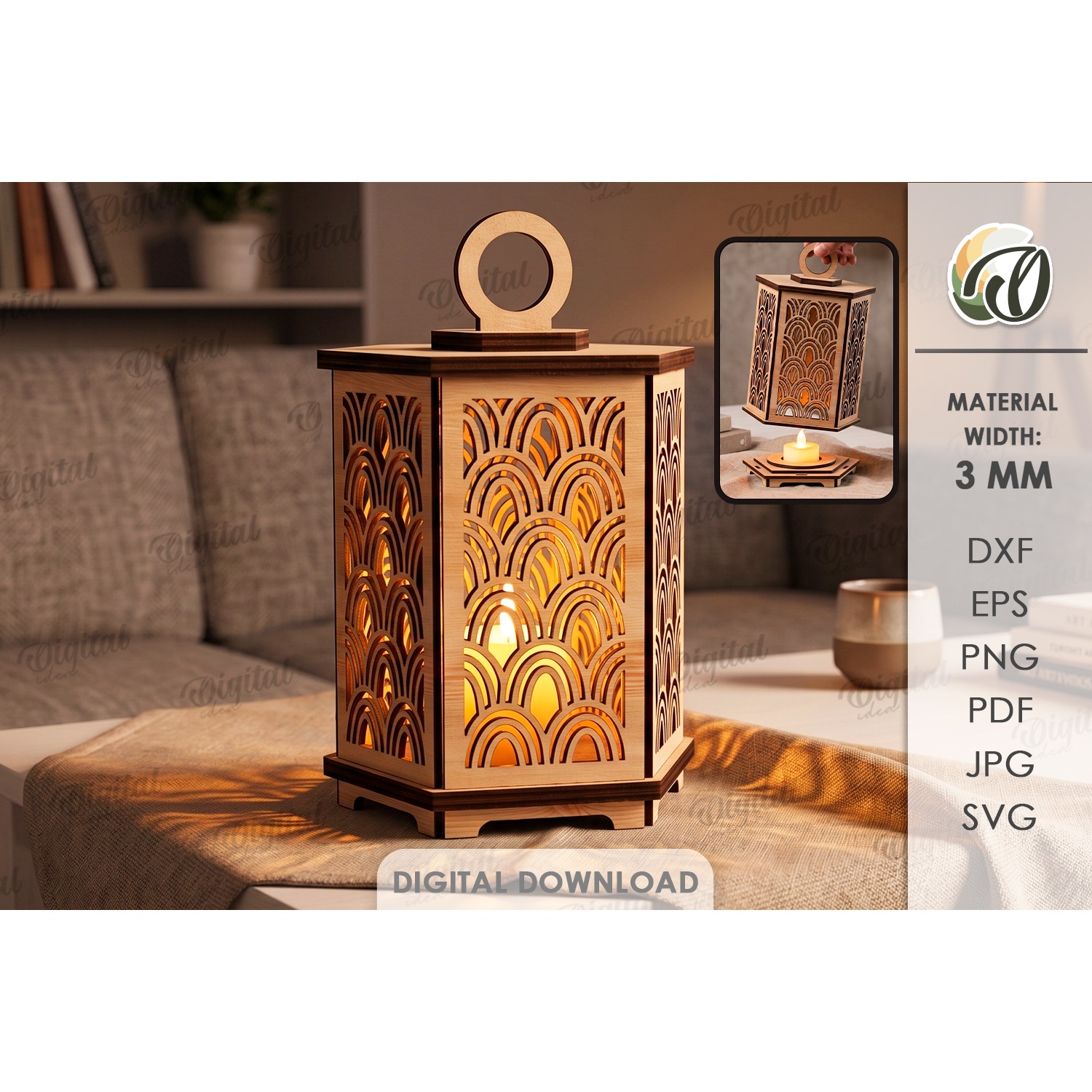 Decorative Lanterns Bundle Laser Cut. Candle Holder SVG 7