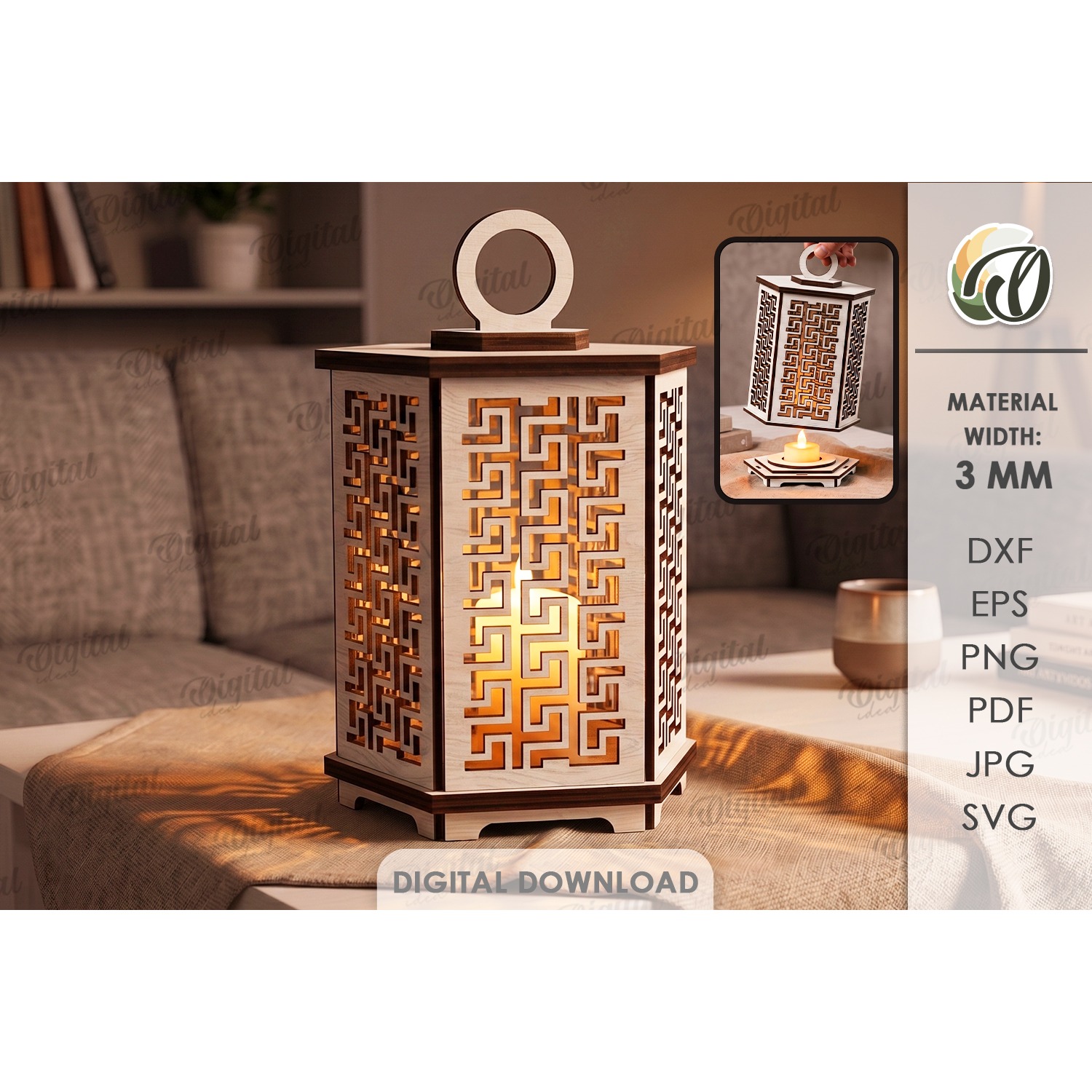 Decorative Lanterns Bundle Laser Cut. Candle Holder SVG 10
