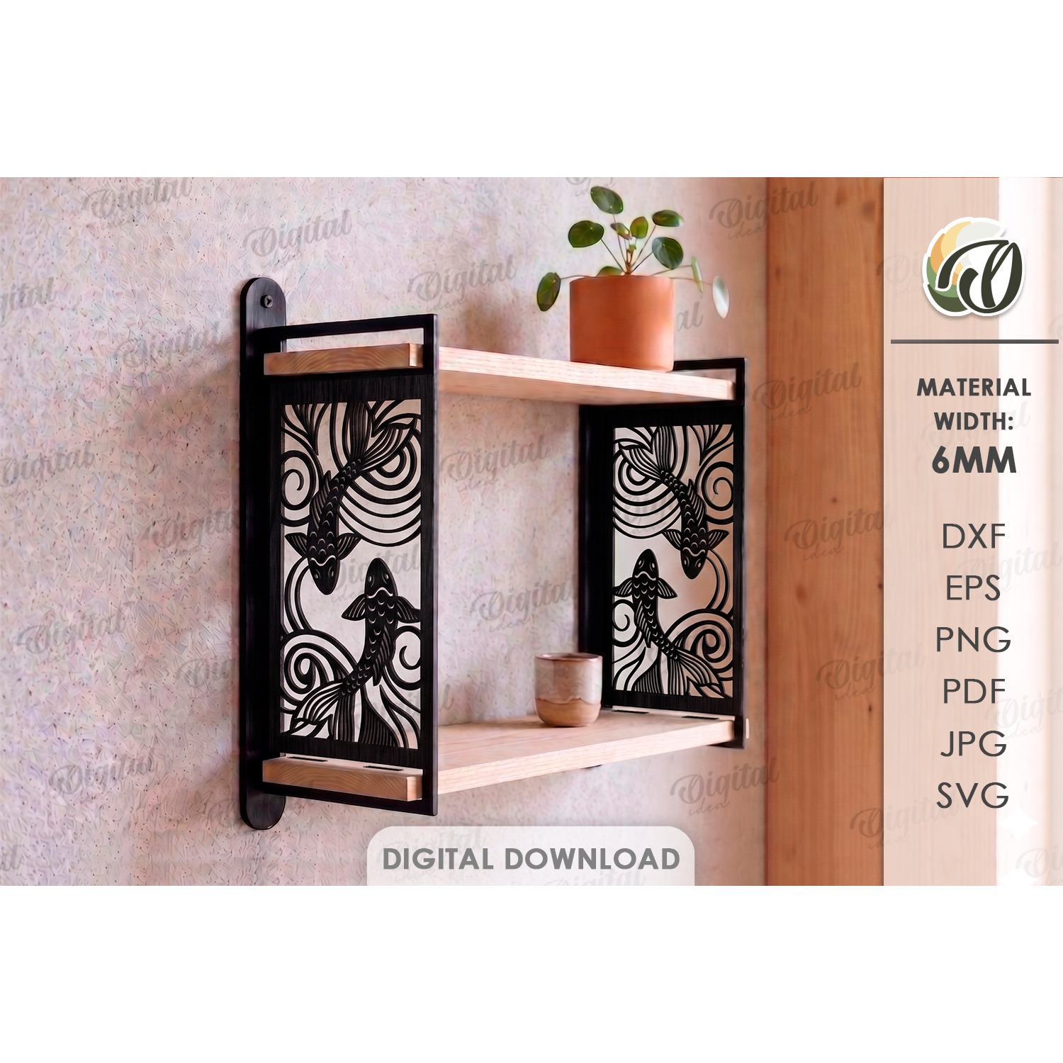 Decorative Wall Shelves Bundle Laser Cut. Display Shelf SVG 12