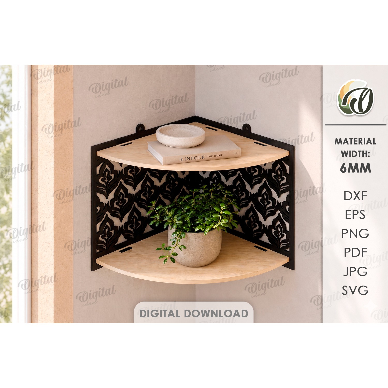 Decorative Wall Shelves Bundle Laser Cut. Display Shelf SVG 4