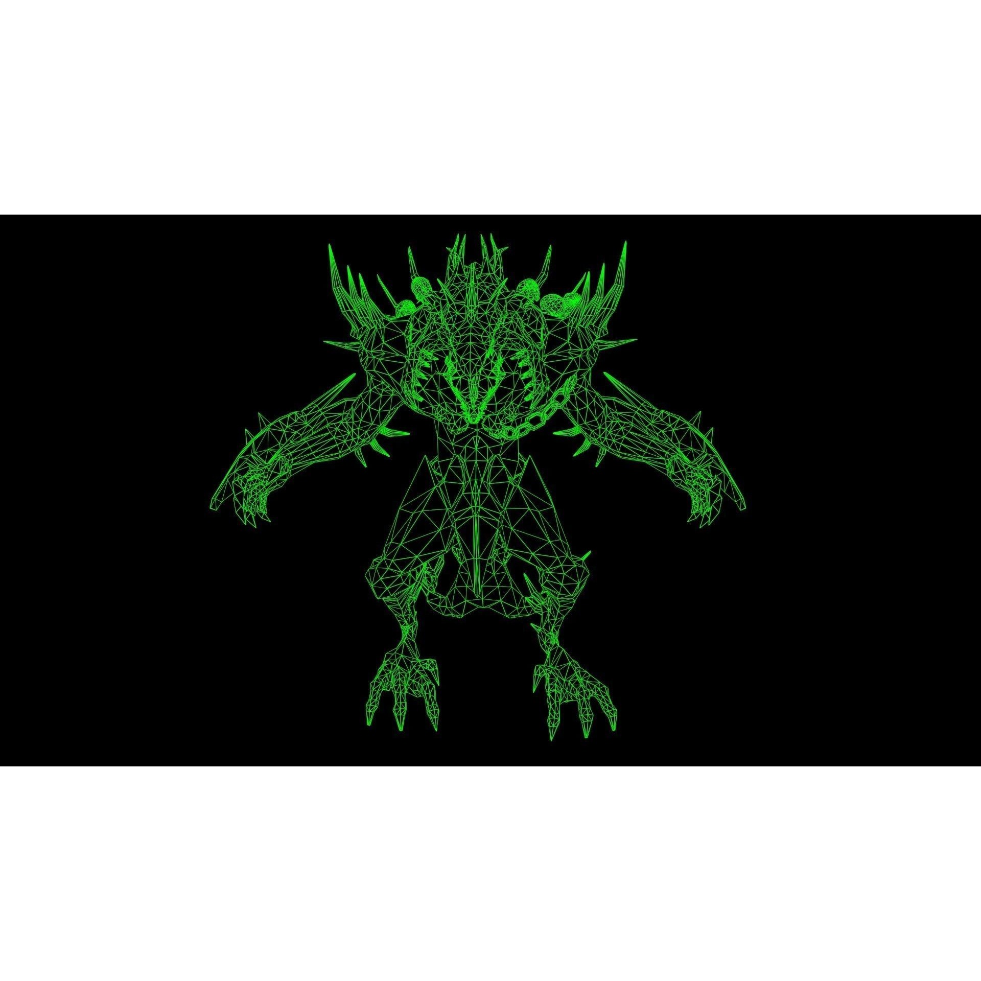 Demon dragon Free low-poly 3D model 3