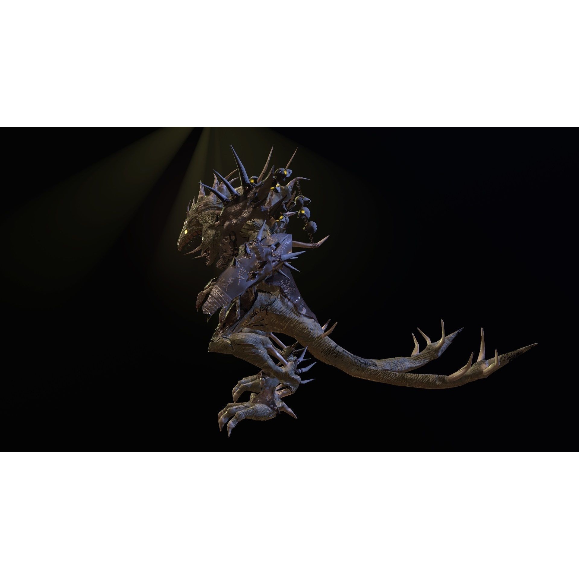 Demon dragon Free low-poly 3D model 4