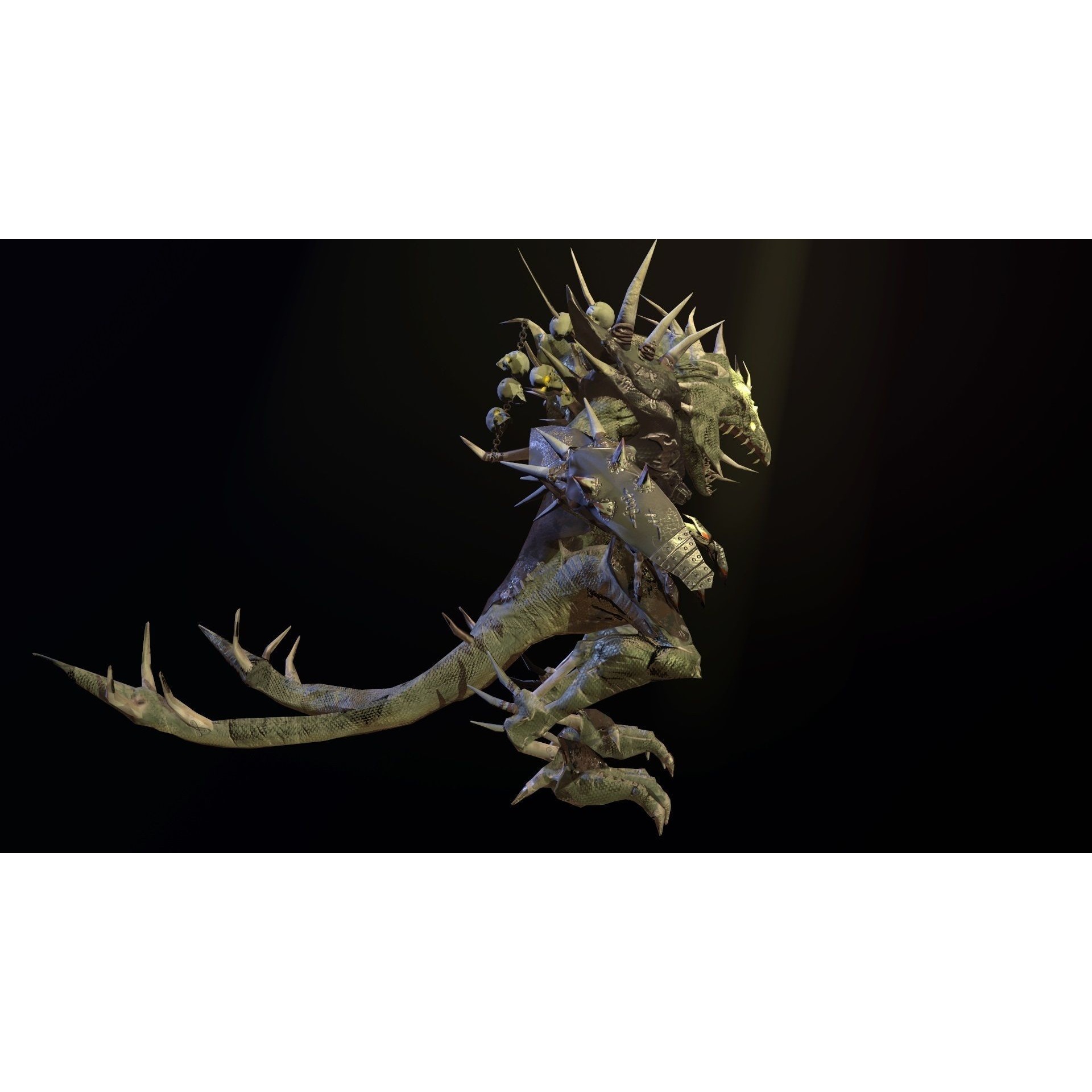 Demon dragon Free low-poly 3D model 6