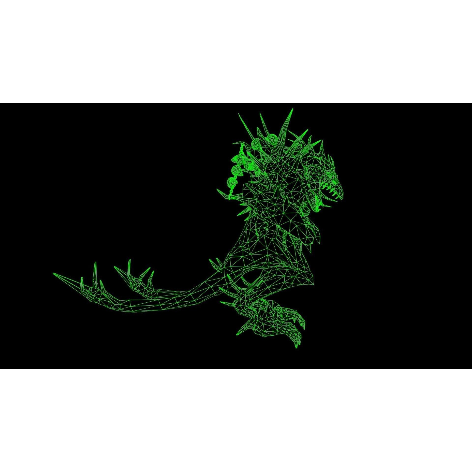 Demon dragon Free low-poly 3D model 7