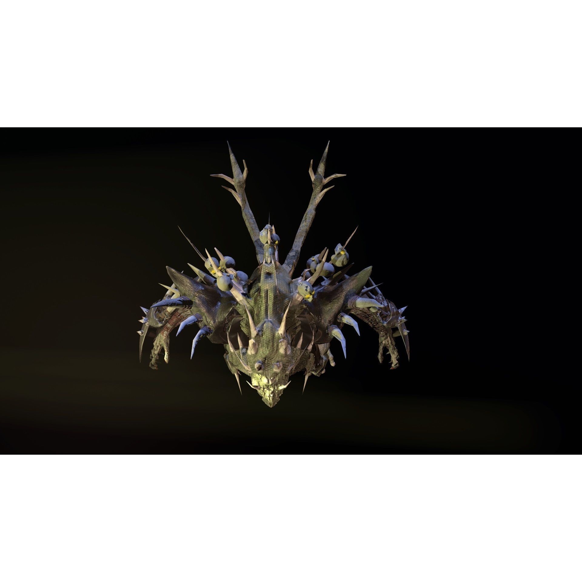 Demon dragon Free low-poly 3D model 9