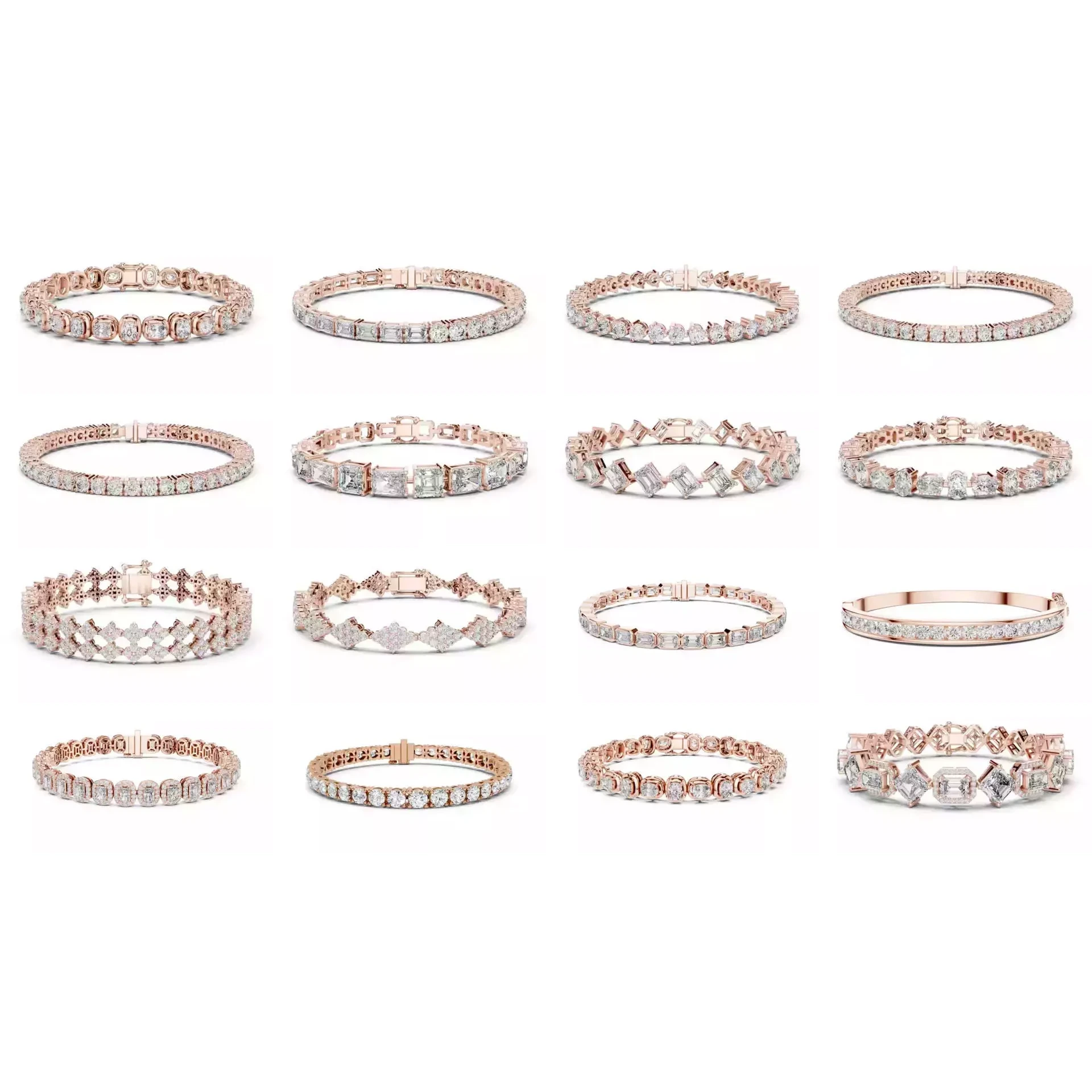 Diamond Bracelet For Woman 3DM STL OBJ FBX with Video 3D Model Pack 7