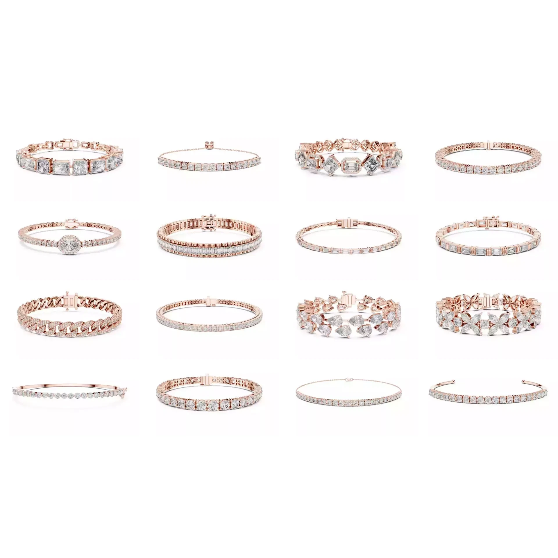 Diamond Bracelet For Woman 3DM STL OBJ FBX with Video 3D Model Pack 10