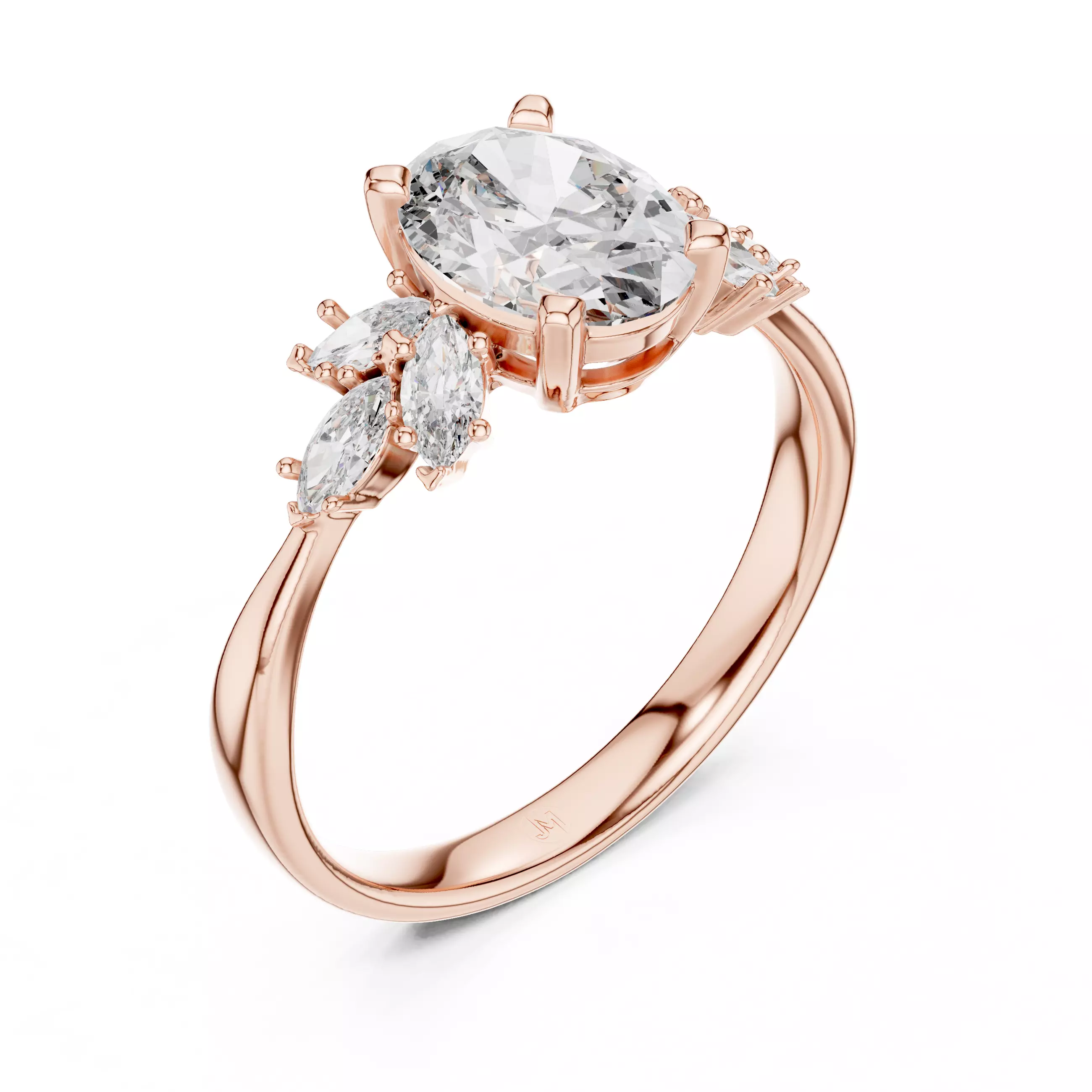 Diamond Rings CAD Models STL 3DM Ready for Printing 3D print model 4