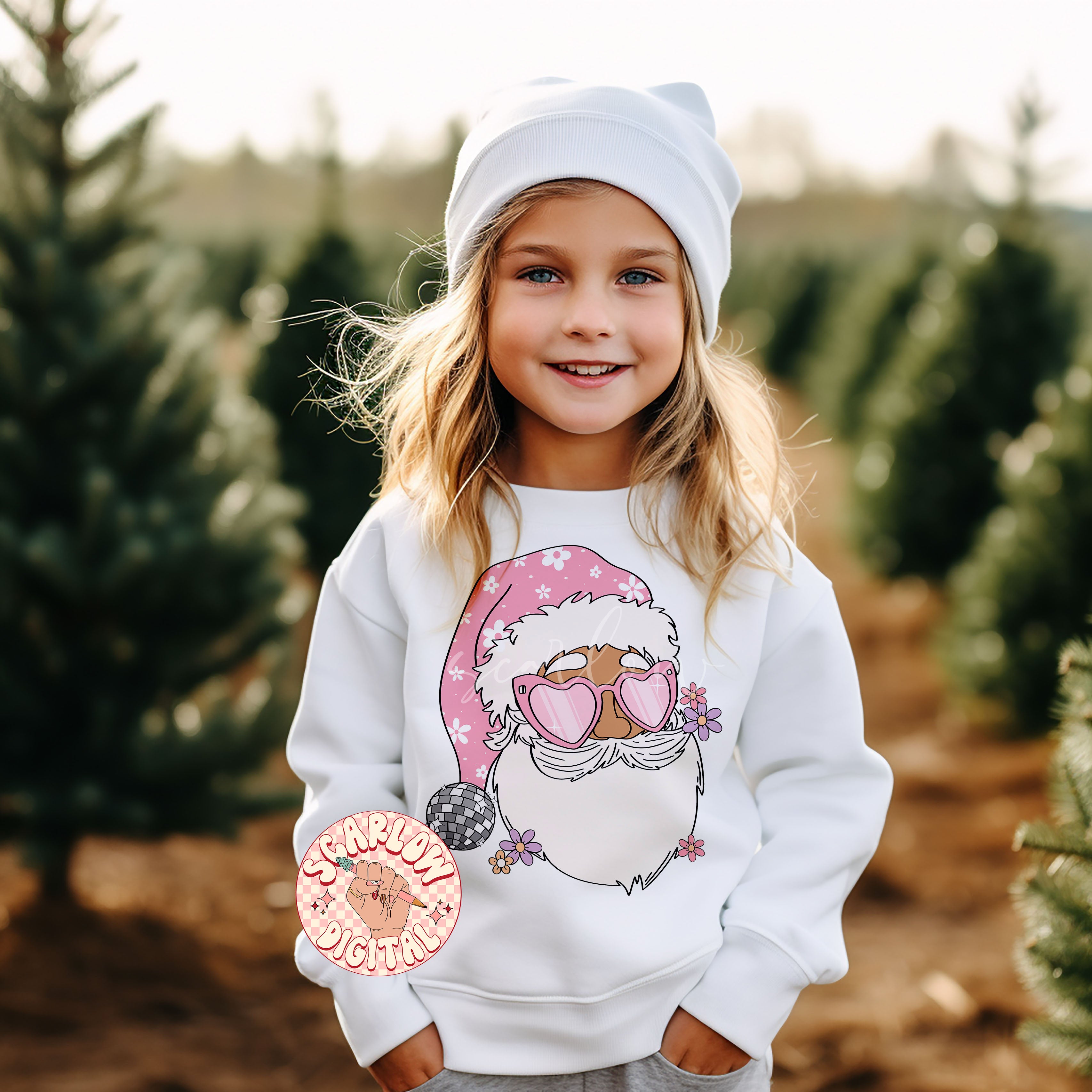 Disco Santa Claus PNG-Christmas Sublimation Digital Design Download-christmas flowers, preppy santa png, groovy christmas png, disco png 5