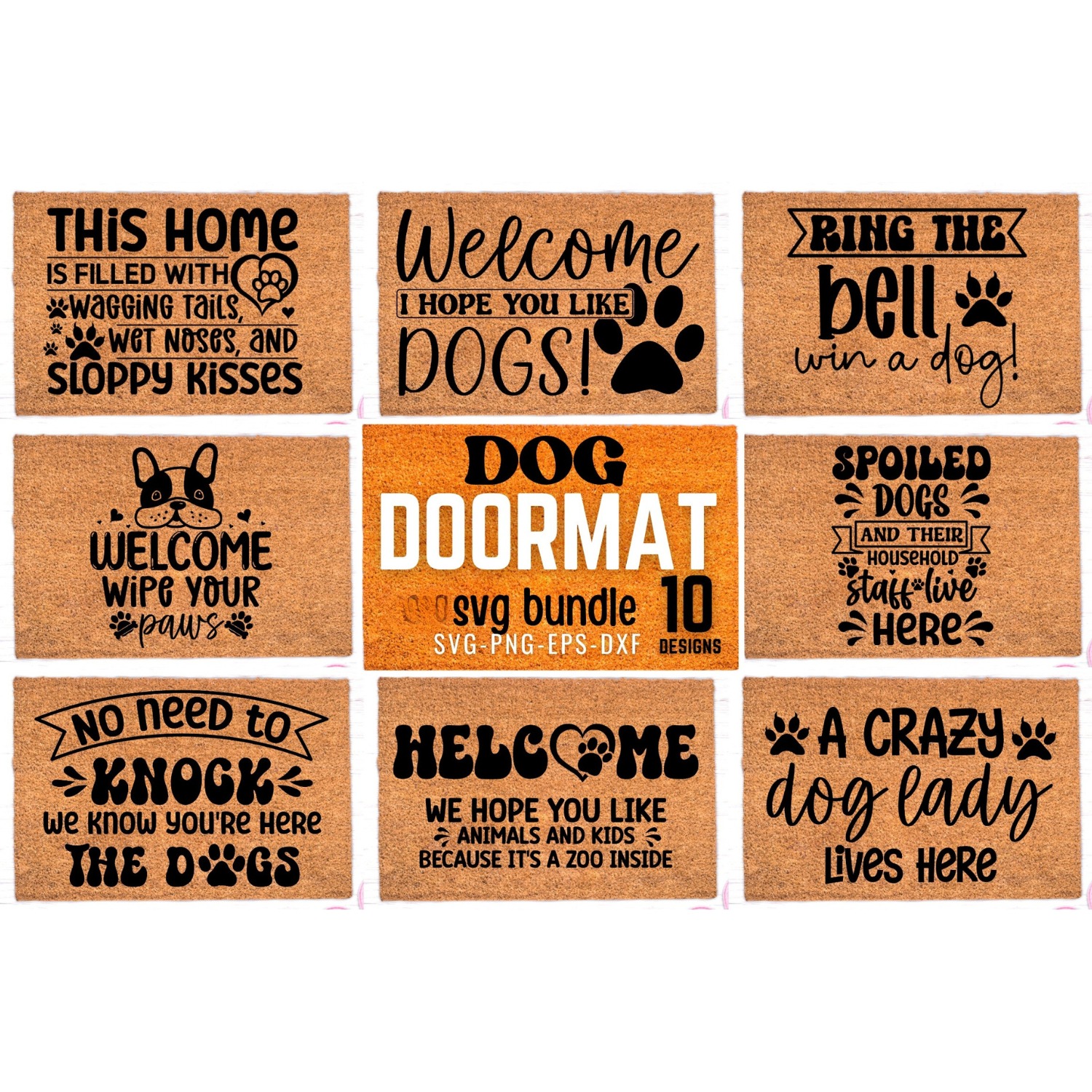 Dog Doormat SVG Bundle