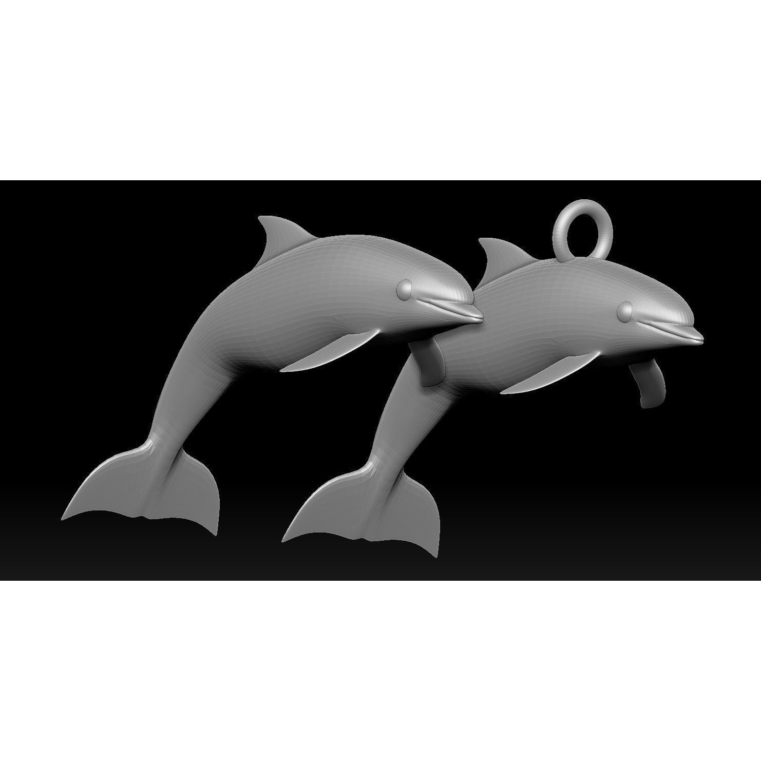 Dolphin keychain - Dolphin 3D print model Free 3D print model 7