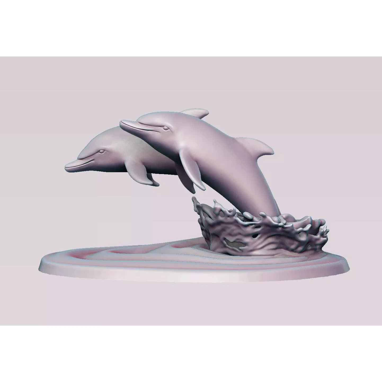 DOLPHINS leaping from water 3D print model