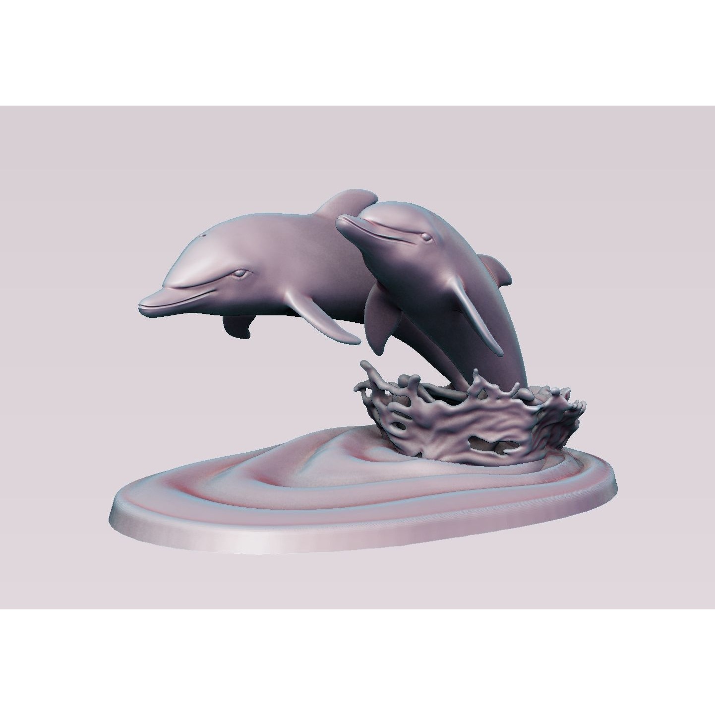 DOLPHINS leaping from water 3D print model 2