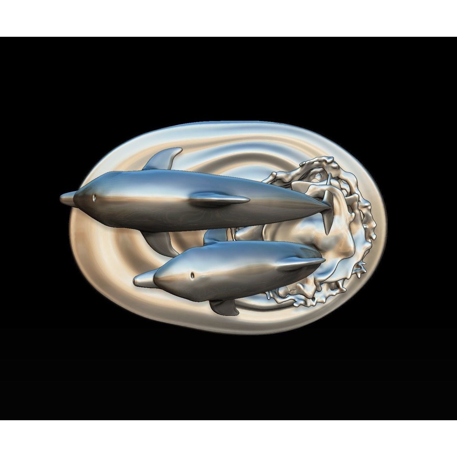 DOLPHINS leaping from water 3D print model 7