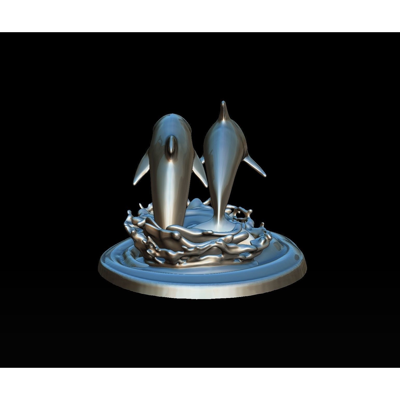 DOLPHINS leaping from water 3D print model 8