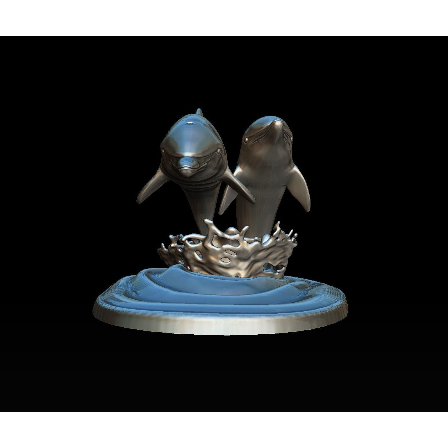 DOLPHINS leaping from water 3D print model 9