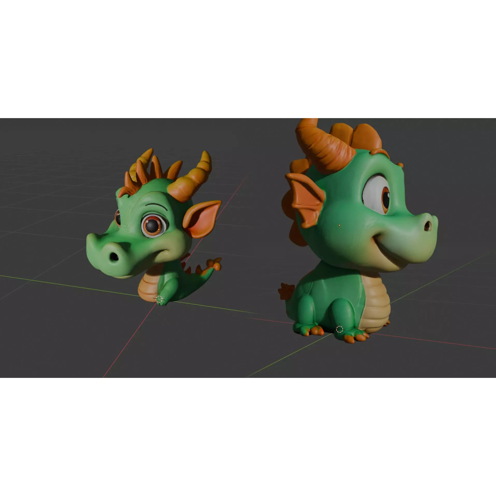 Dragon Head Cartoon Style Free 3D model