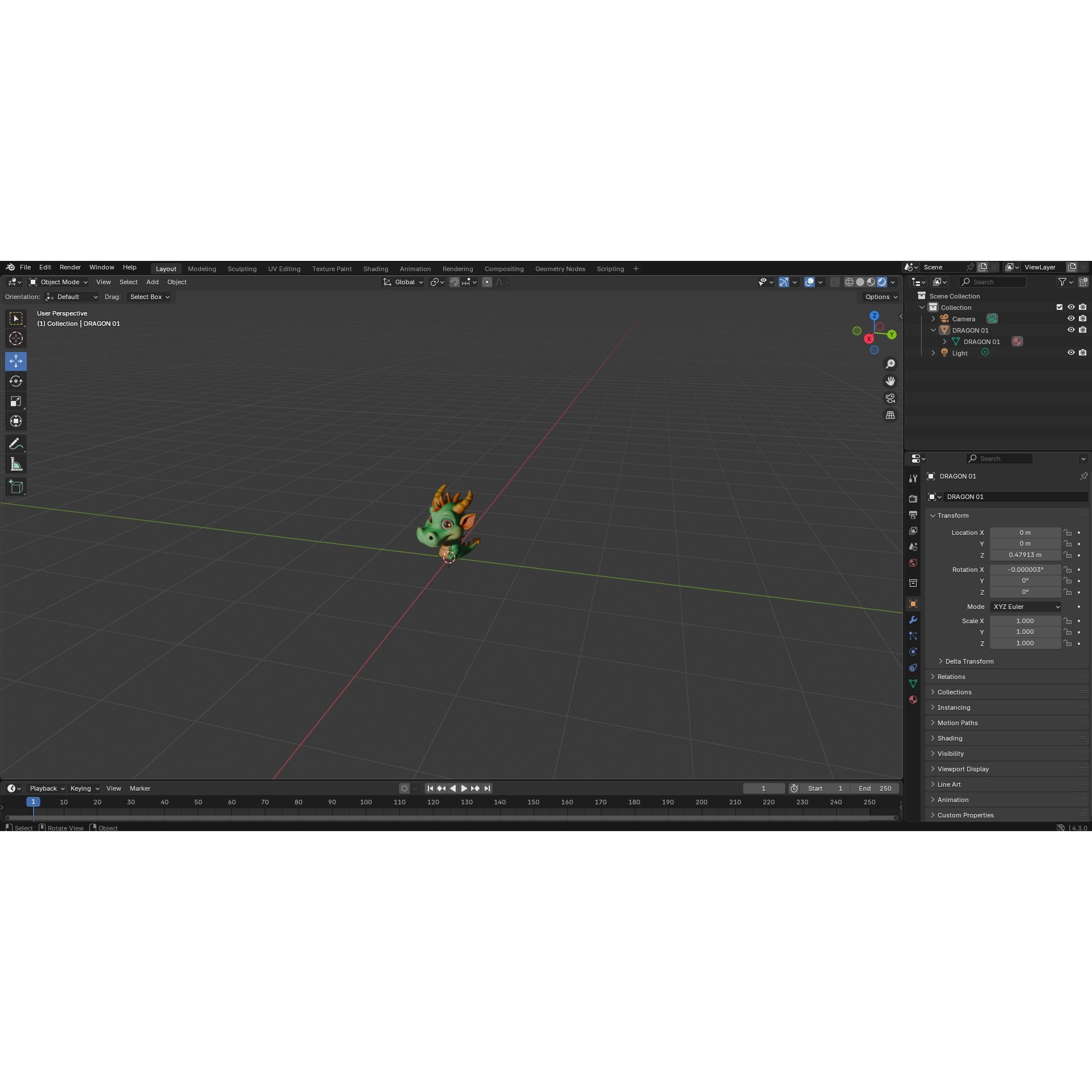 Dragon Head Cartoon Style Free 3D model 4
