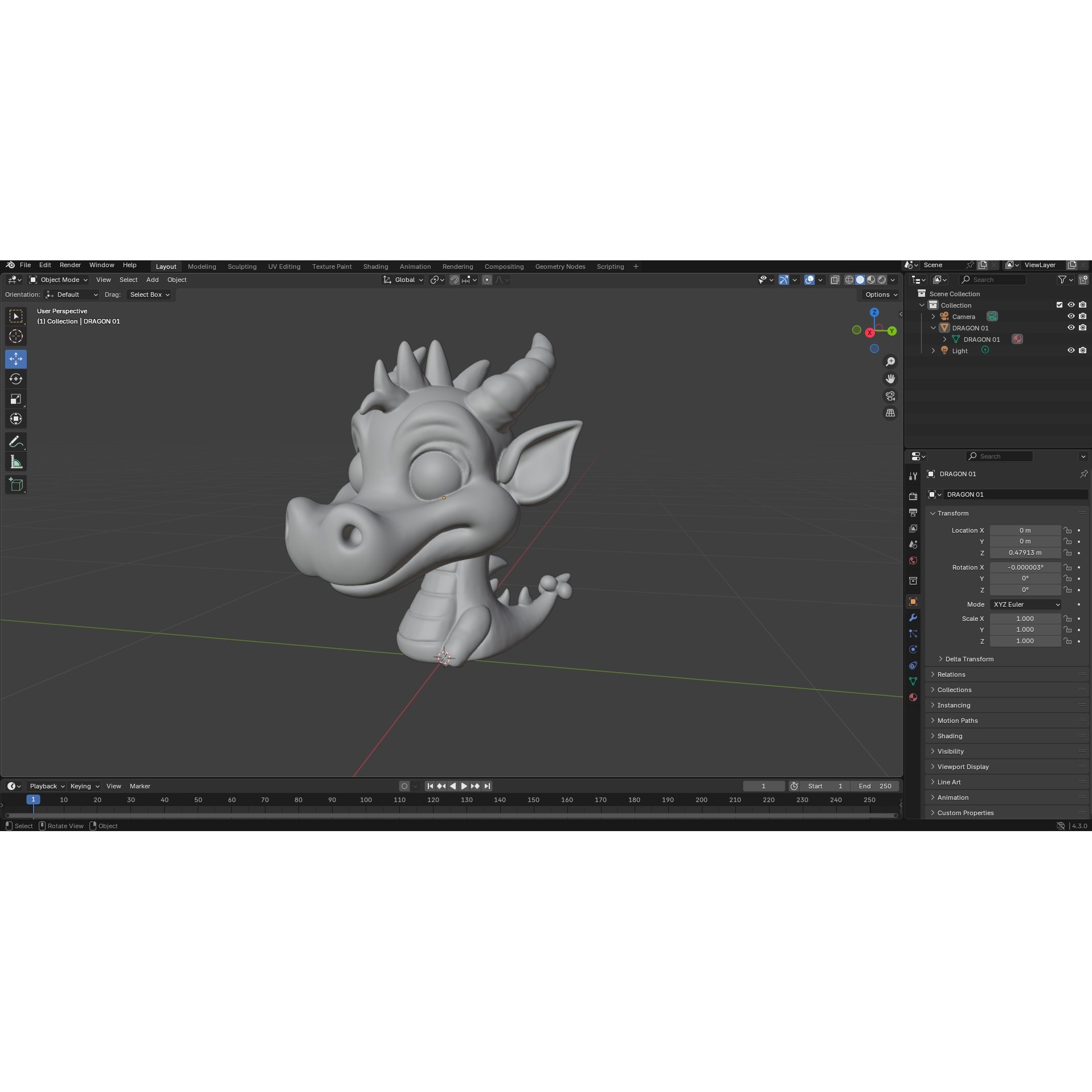 Dragon Head Cartoon Style Free 3D model 7