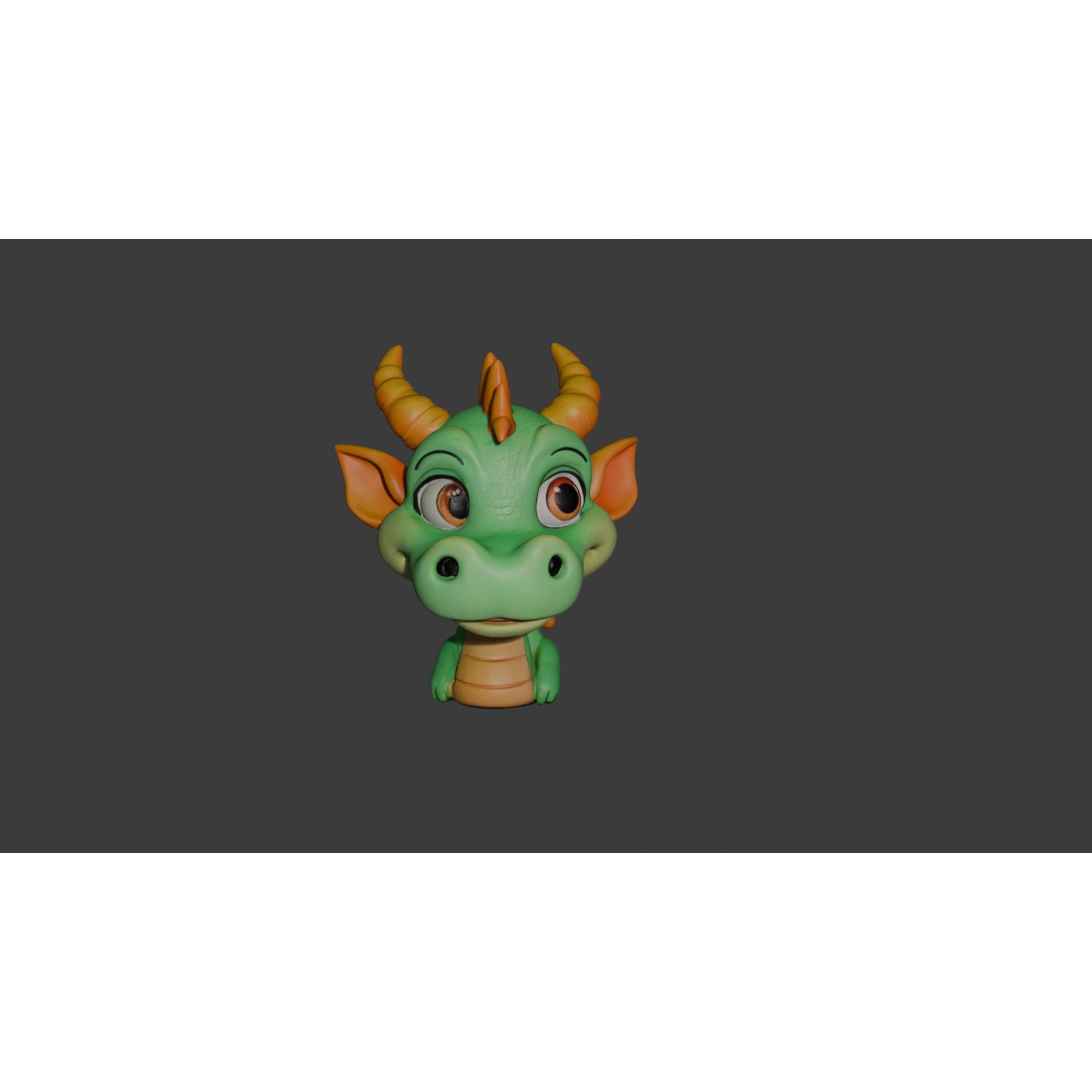 Dragon Head Cartoon Style Free 3D model 9