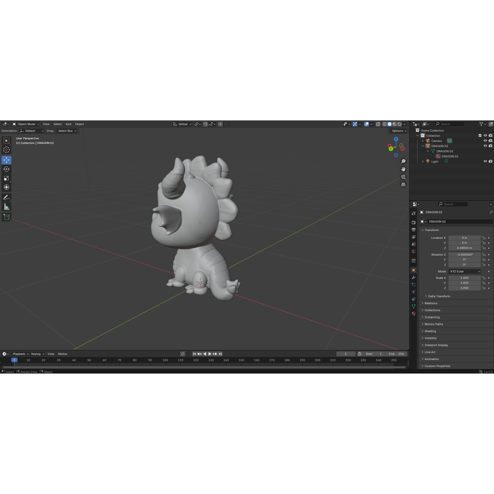 Dragon Head Cartoon Style Free 3D model 10