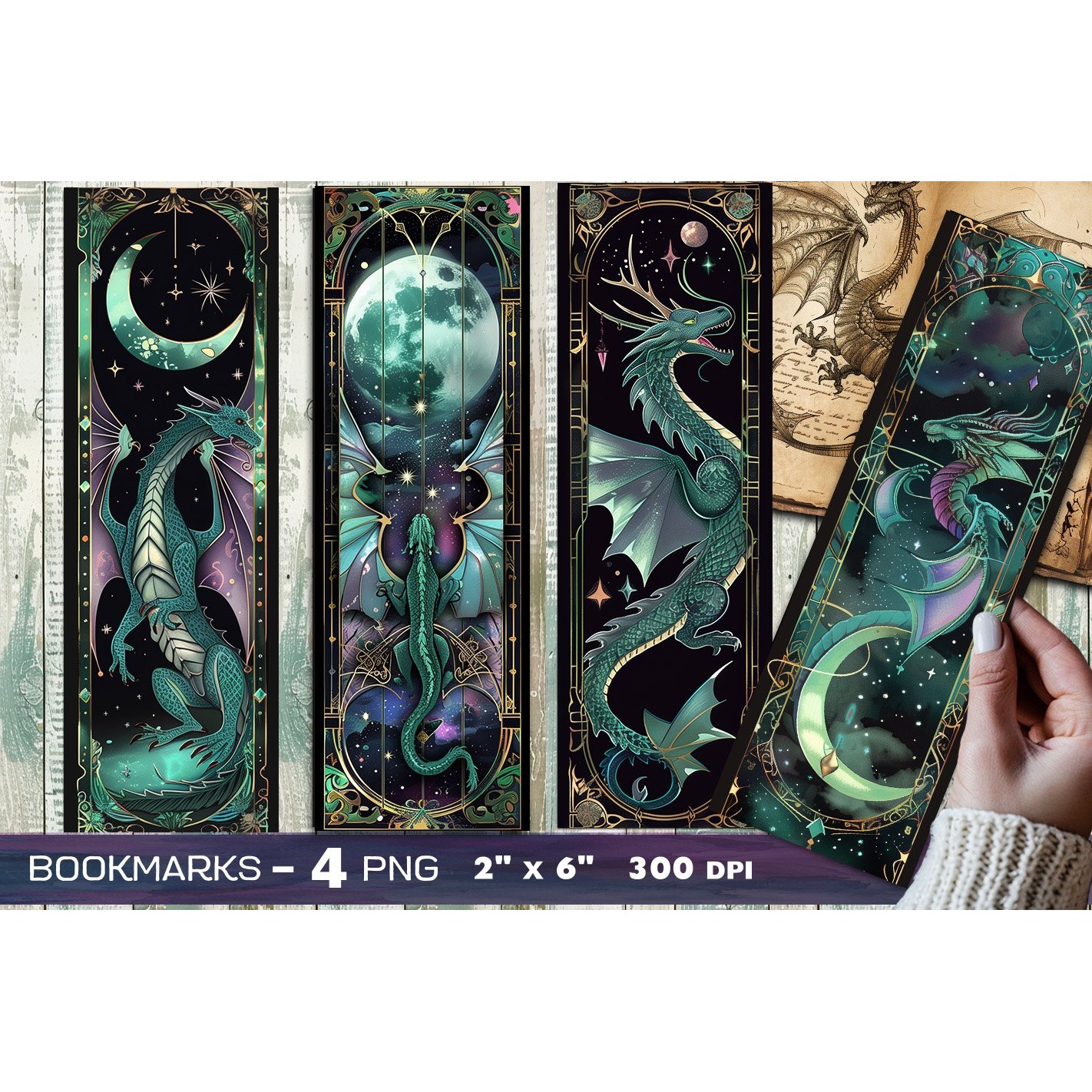 Dragons bookmark, Mystic dragon bookmark