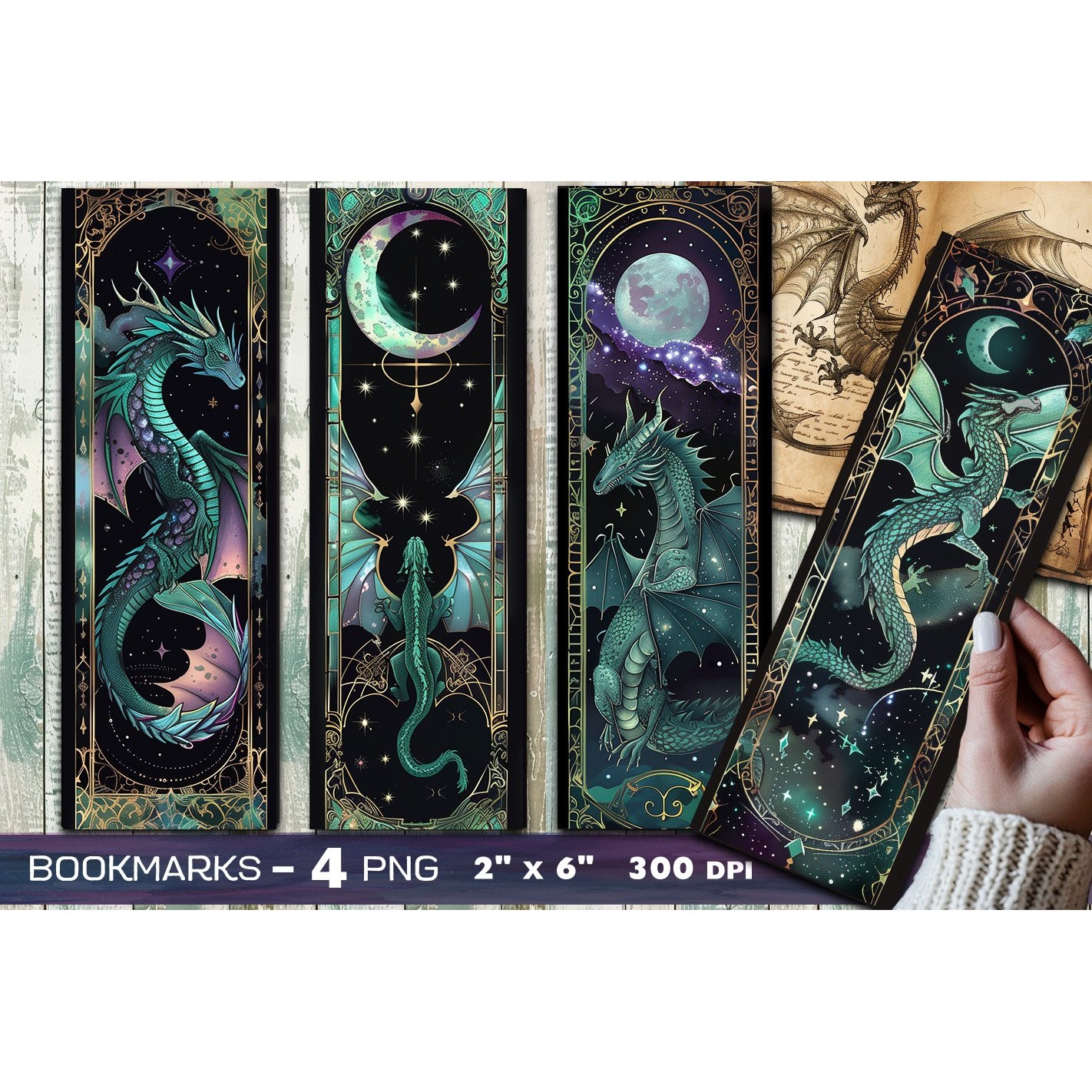 Dragons bookmark, Mystic dragon bookmark (10)