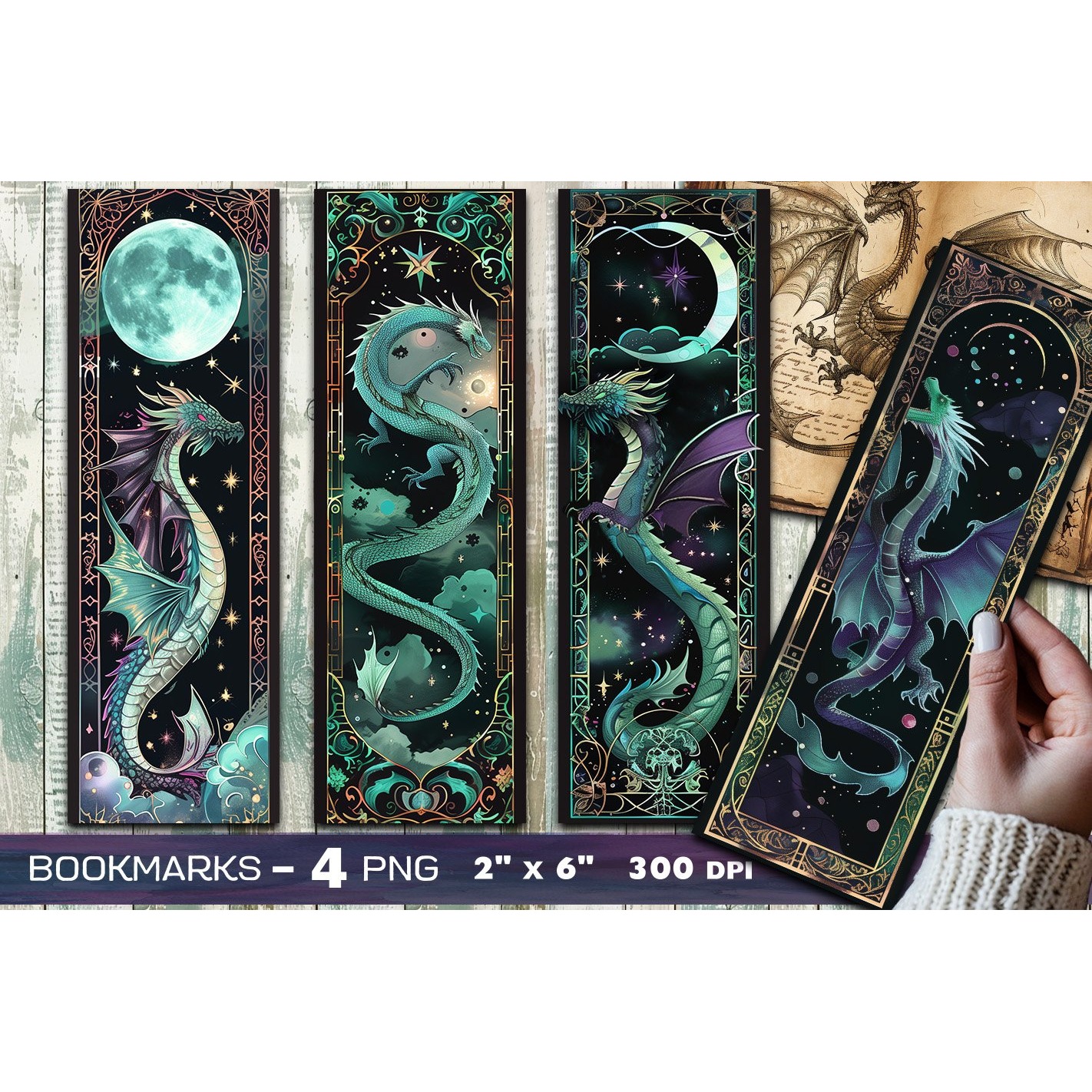 Dragons bookmark, Mystic dragon bookmark (14)